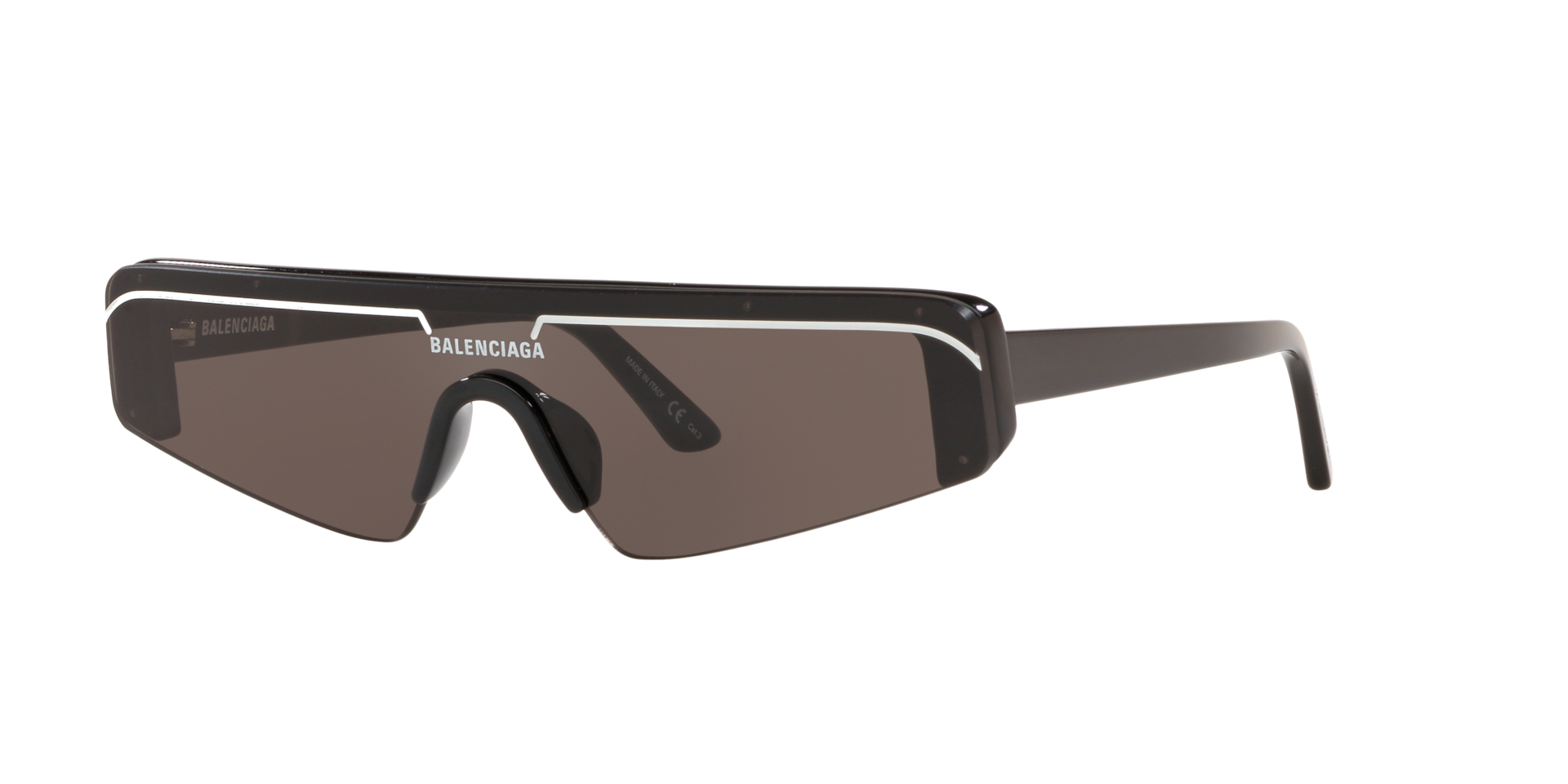 Balenciaga Unisex Sunglass BB0003S -  Frame color: Black Shiny, Lens color: Grey