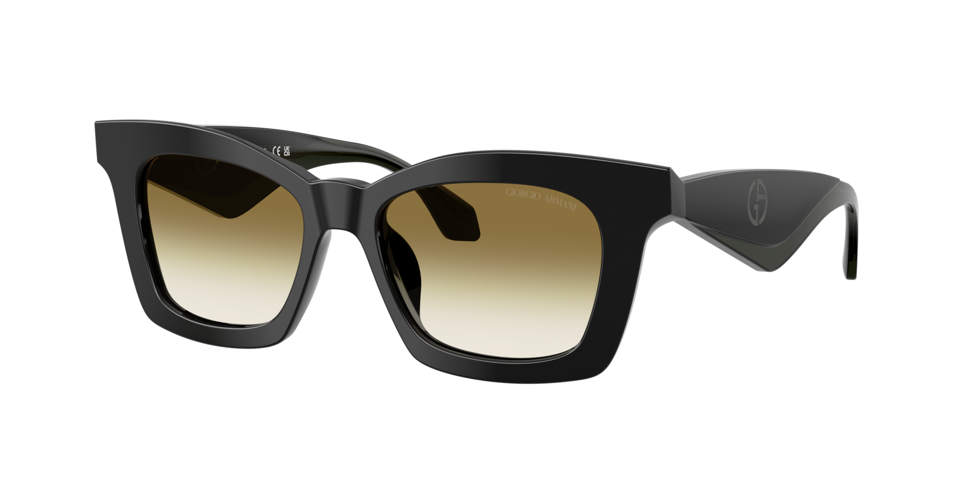 Giorgio Armani Black/Green Ar8235u 50018E Woman Sunglasses Acetate Butterfly Normal Shaded - Image 3