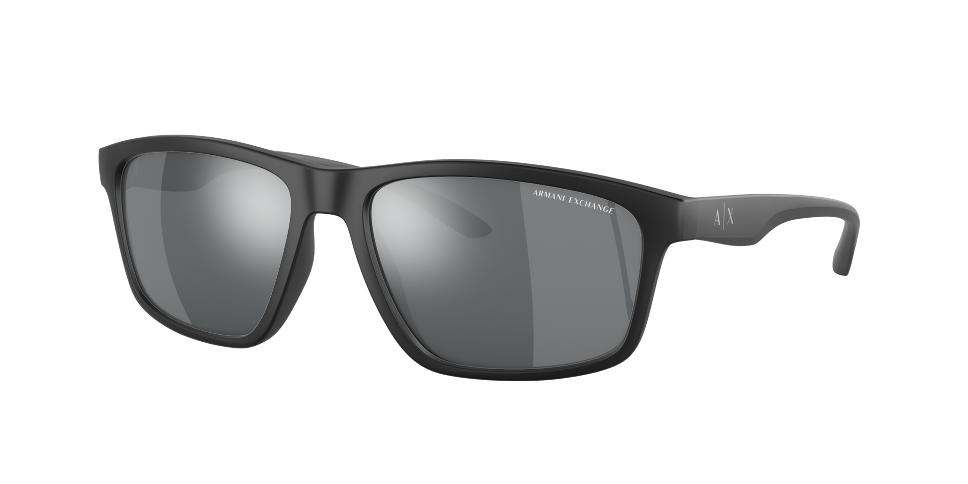 Armani Exchange Homme Sunglass AX4122S - Couleur du Monture Noir mat Couleur de Lentille Noir Effet Miroir Gris Clair 42 €