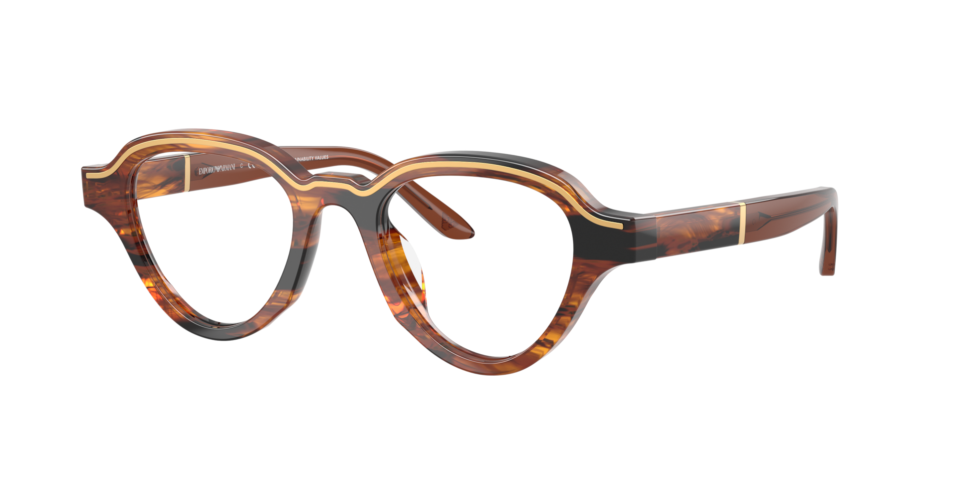 Emporio Armani Homme Sunglass EA4264U - Couleur du Monture: Rayé Marron foncé, Couleur de Lentille: Incolore