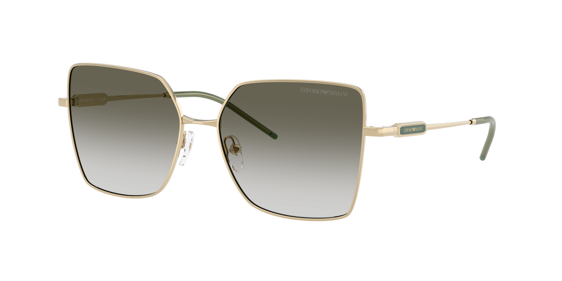 Emporio Armani Gold/Green Ea2179 30132A Woman Sunglasses Metal Squared Normal Nuanced - Image 2