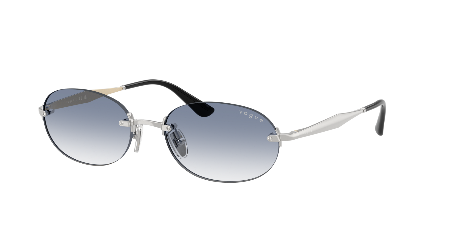 Vogue Eyewear Woman Sunglass VO4342S -  Frame color: Silver, Lens color: Clear Gradient Light Blue