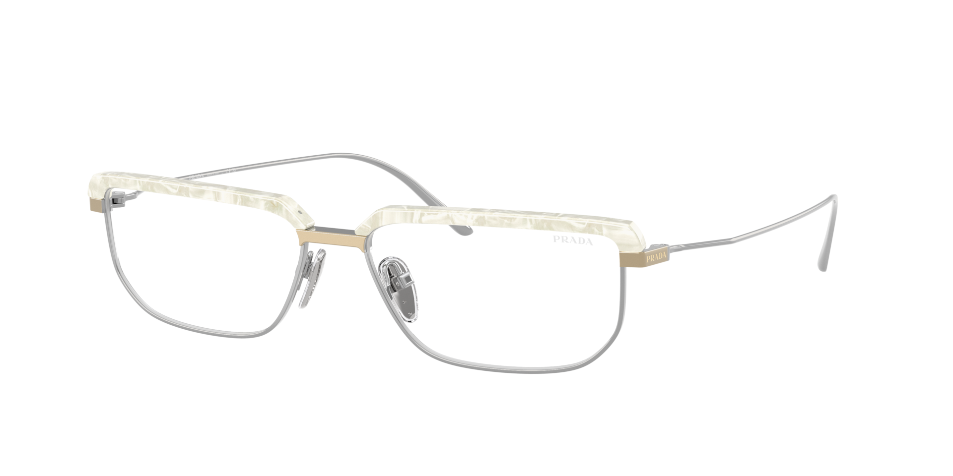 Prada Mann Sunglass PR D64S - Rahmenfarbe: Perlmutt, Linsenfarbe: Blaufilter