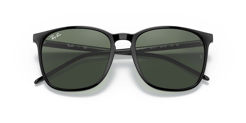 Ray-Ban RB4387 M (55 - 18) with Green lenses and Black frame