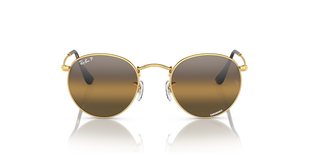 Ray-Ban ROUND L サングラス（ゴールドxイエロー系） Ray-Ban Round Metal Polarized+ Lenses S (50 - 21) with Brown