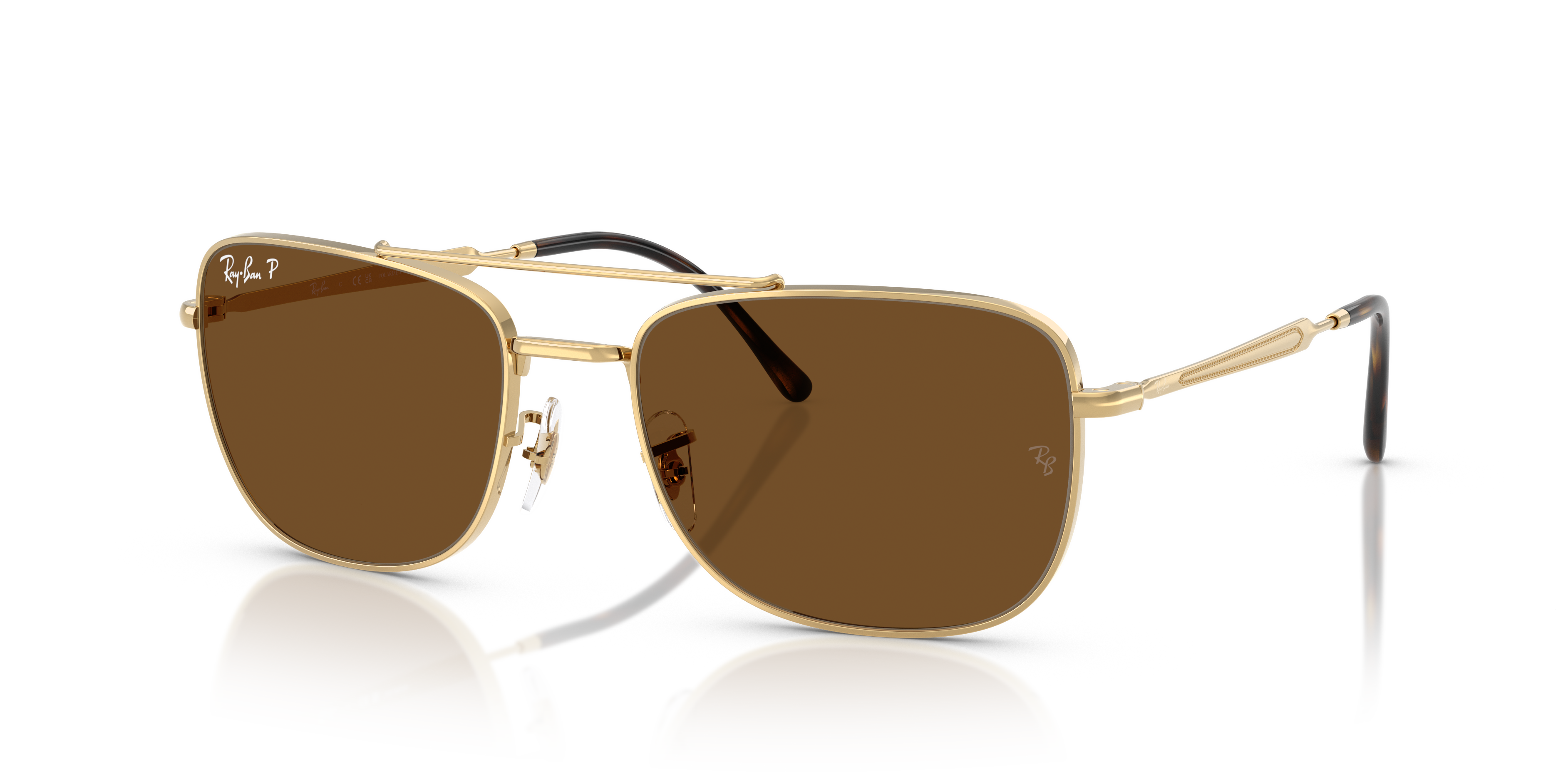 Ray-Ban RB3755 XXL (59 - 19) with Brown lenses and Gold frame