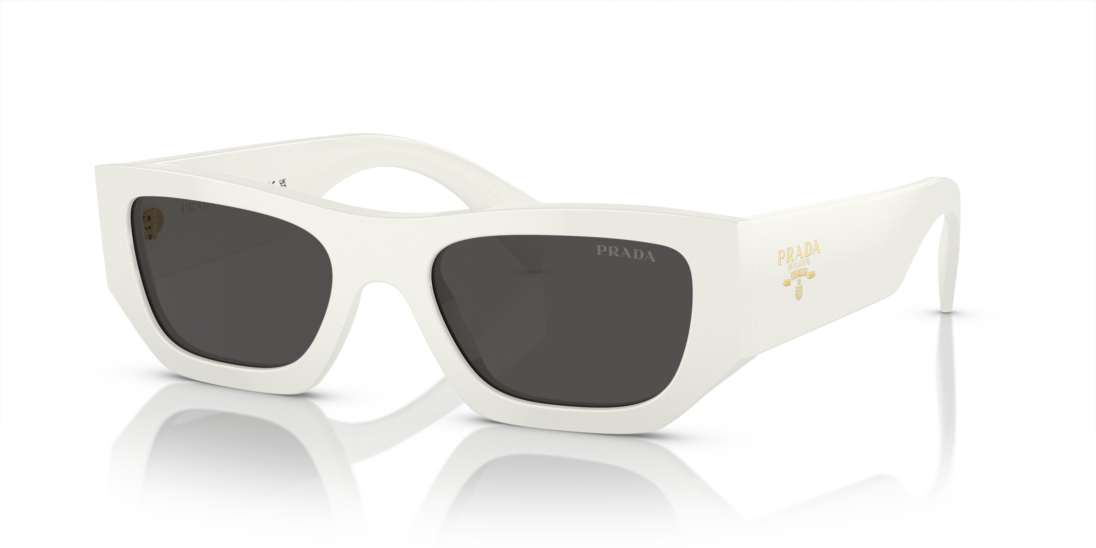 Prada PR A01S M (53 - 20) with Grey lenses and White frame