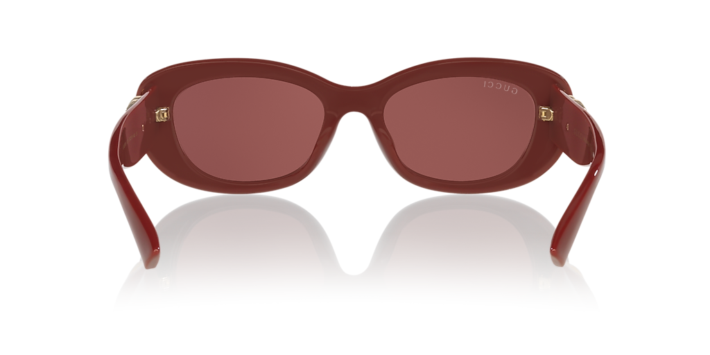 Gucci GG1829SK S (53 - 18) com Lentes Vermelho e Armação Vermelho
