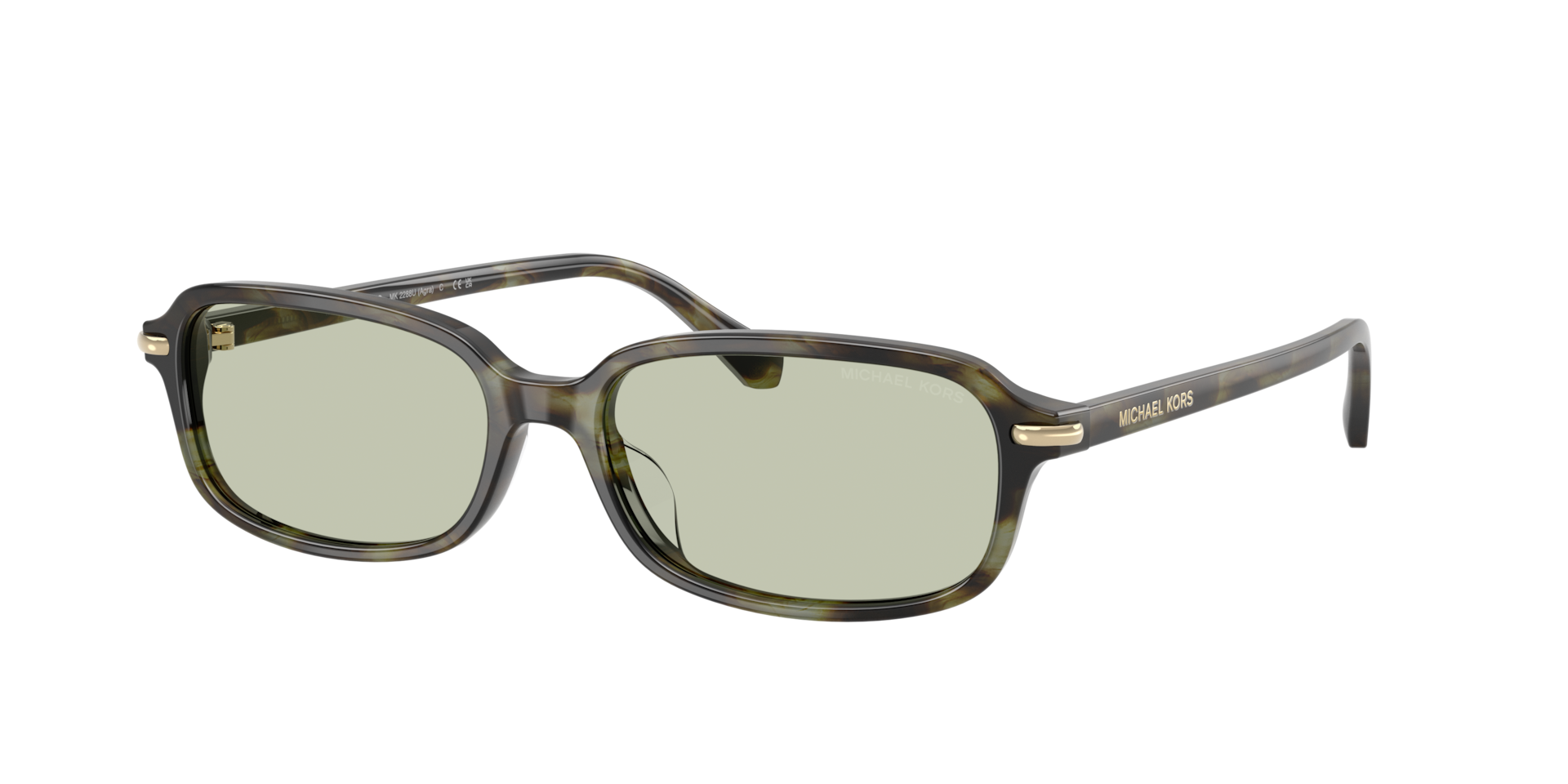 Michael Kors Femme Sunglass Agra - Couleur du Monture: Sage Tortoise, Couleur de Lentille: Vert