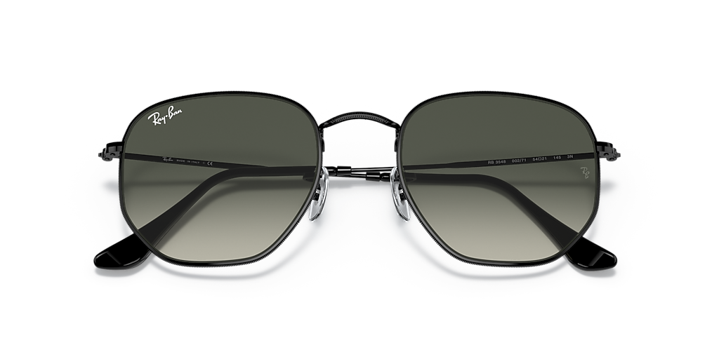 Ray-Ban Hexagonal XL (54 - 21) with Grey lenses and Black frame