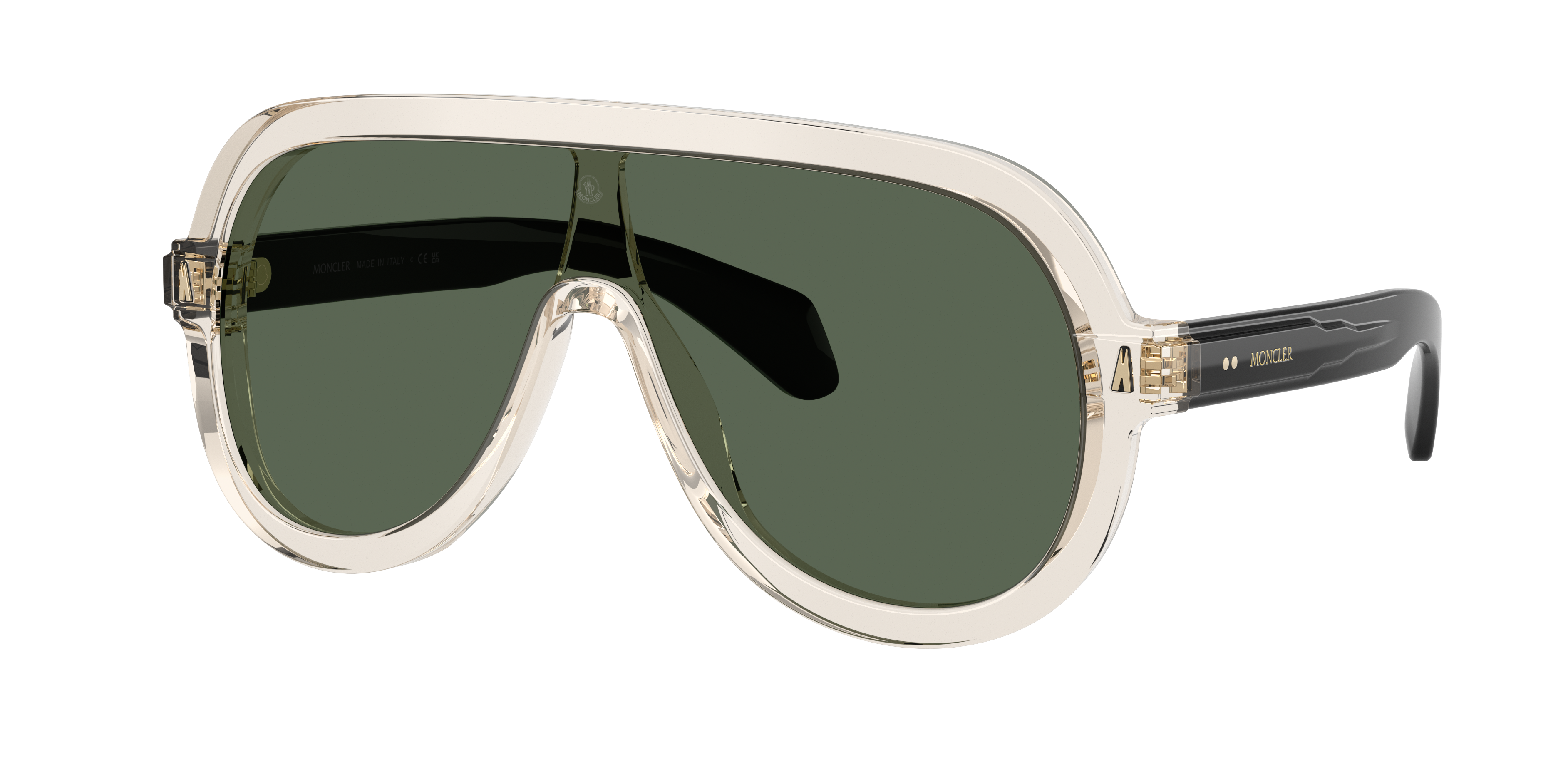 Moncler ME6021U Sunsette (0 - 130) with Green lenses and White