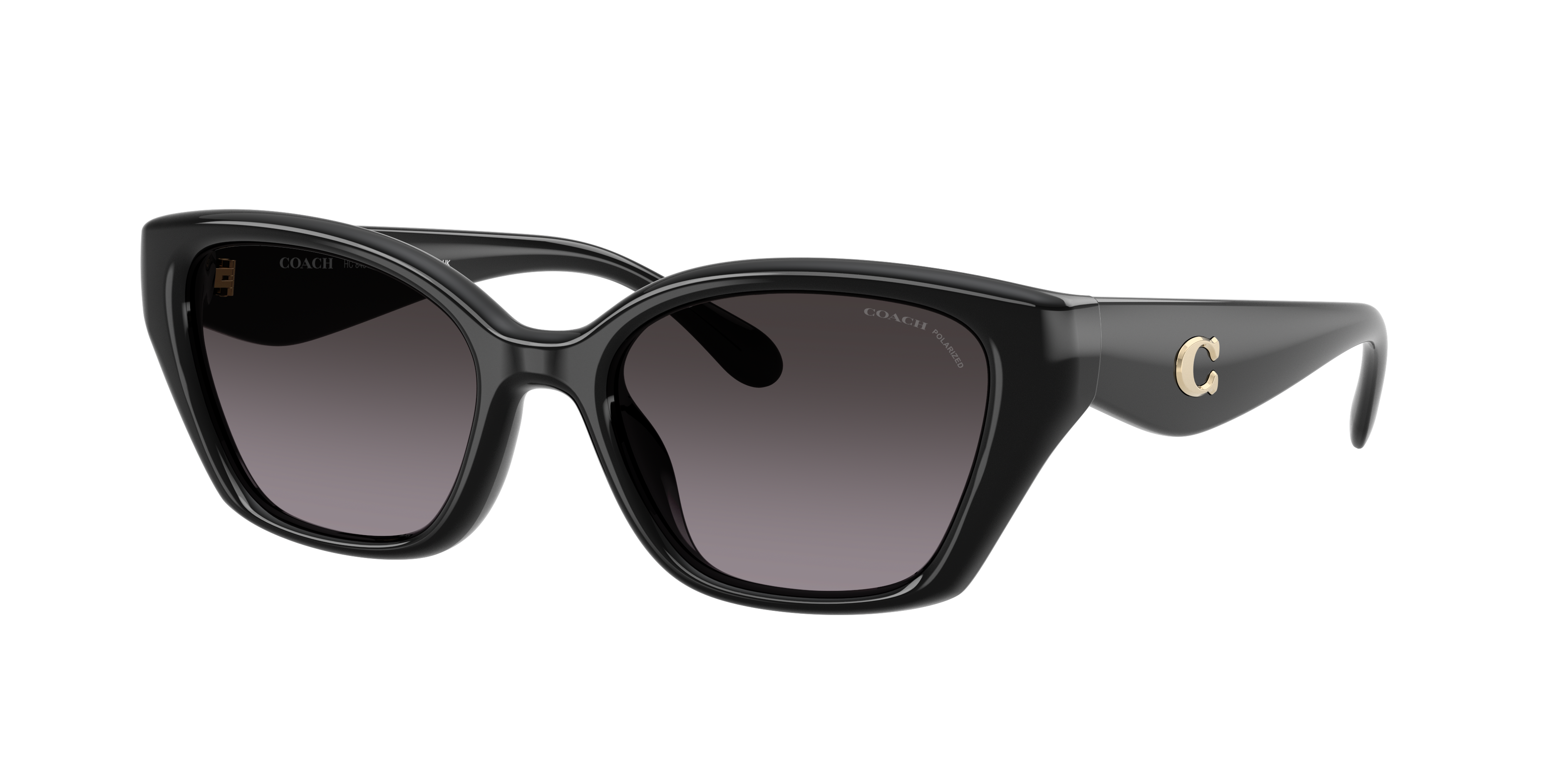 Coach Woman Sunglass CBY91 -  Frame color: Black, Lens color: Grey Gradient Polarized