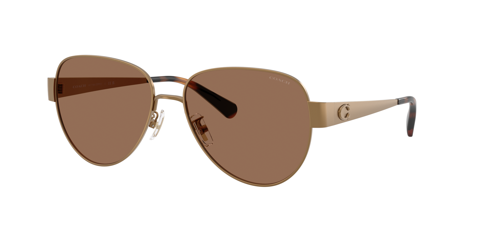 Coach Woman Sunglass CDP37 -  Frame color: Brass, Lens color: Brown Solid