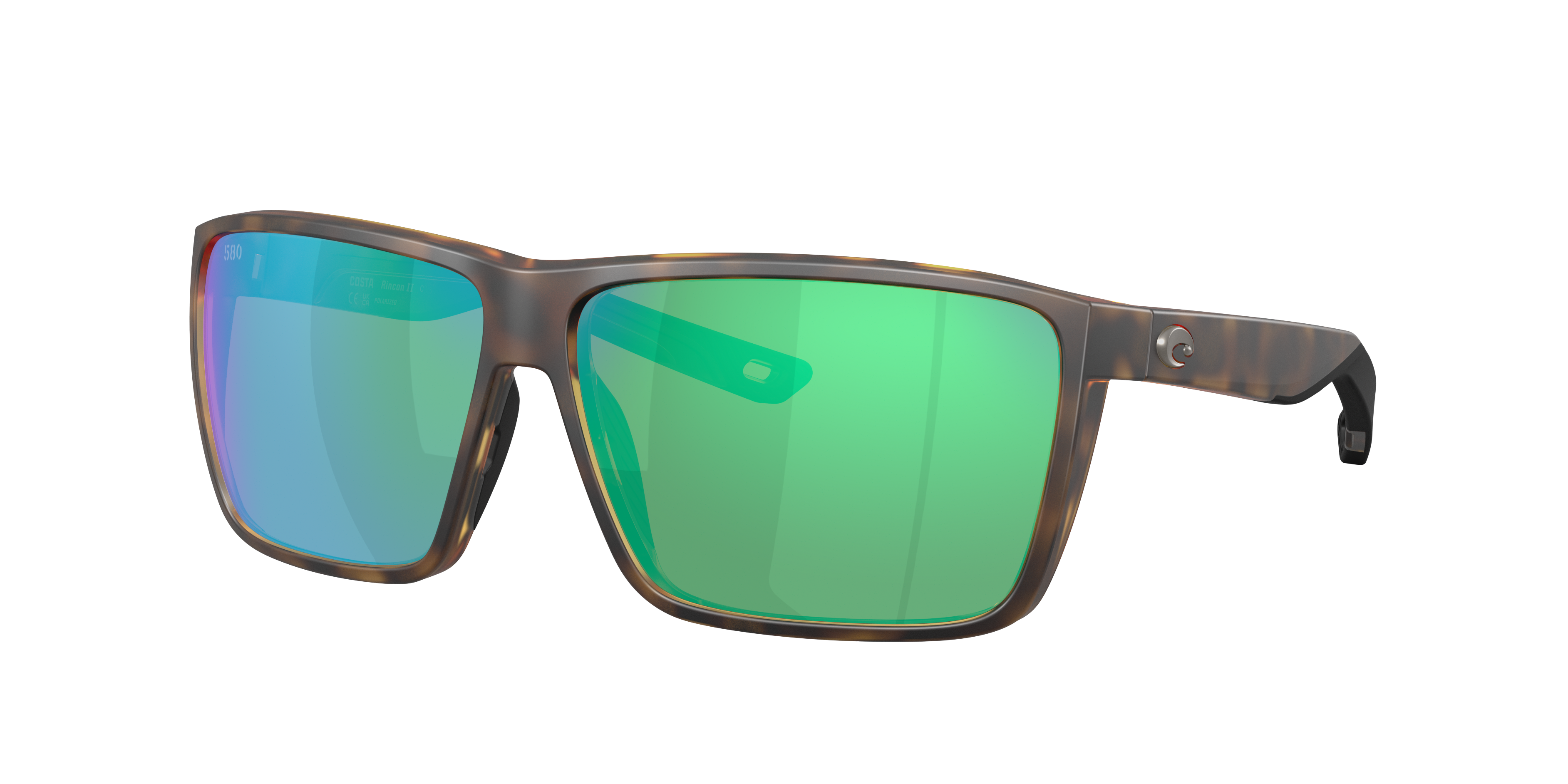 Costa Man Sunglass Rincon II -  Frame color: Matte Tortoise, Lens color: Green Mirror
