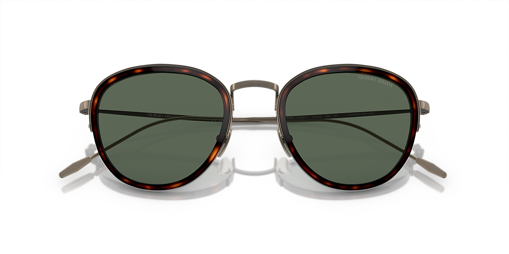 Giorgio Armani Round Metal and Tortoise Sunglasses Giorgio Armani AR6068 Tortoise, Gunmetal Prescription Sunglasses main image 3