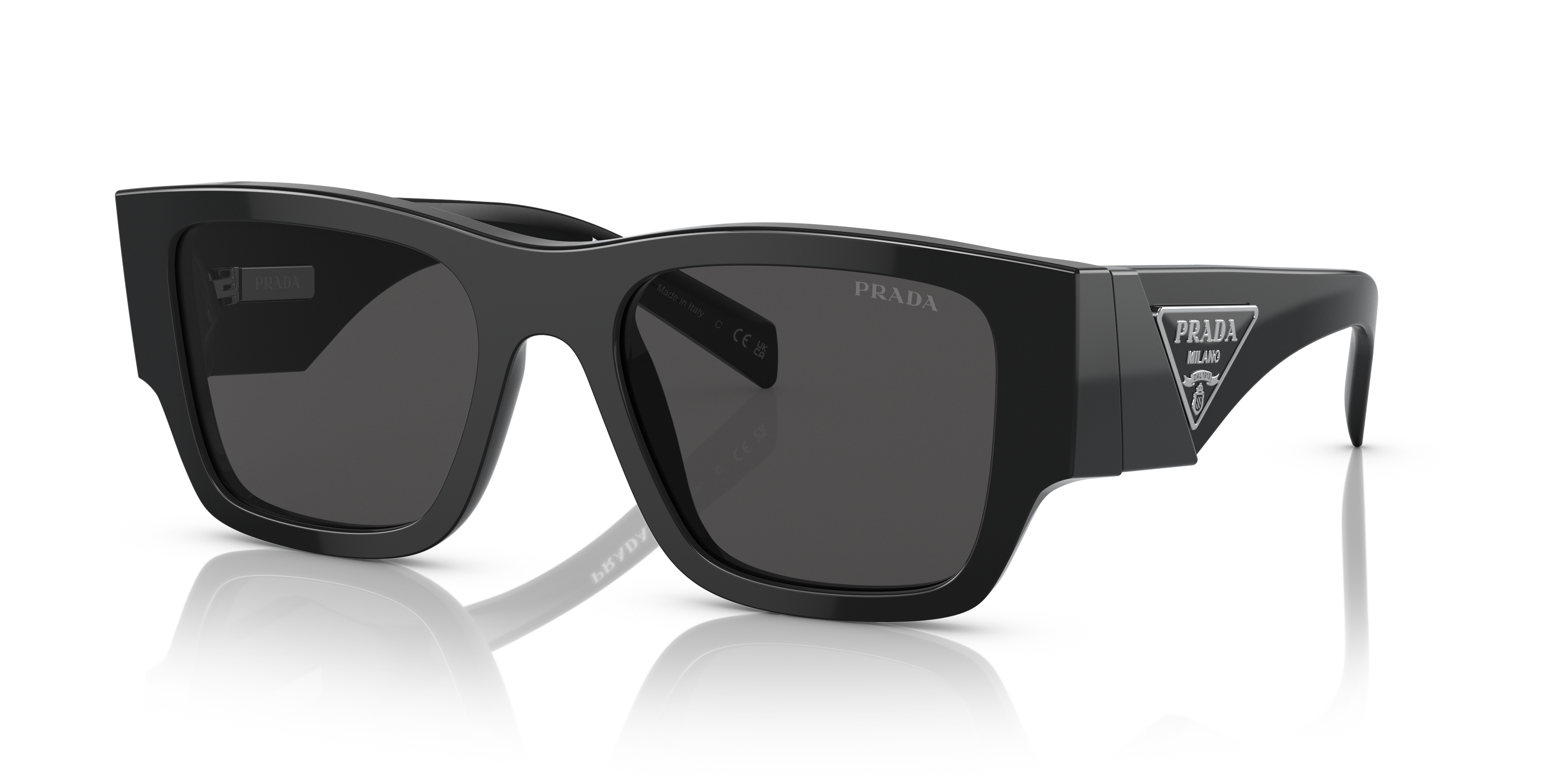 Prada PR 10ZSF L (55 - 19) with Grey lenses and Black frame