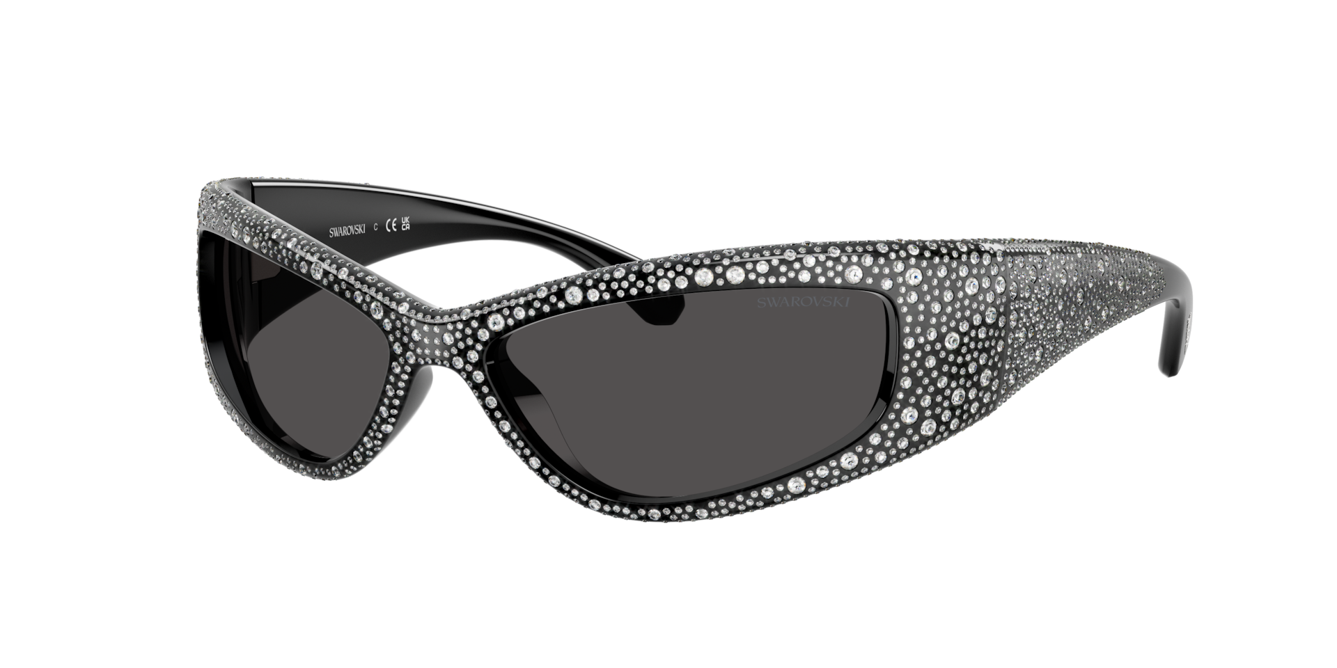 Swarovski Woman Sunglass SK6027 -  Frame color: Black, Lens color: Dark Grey