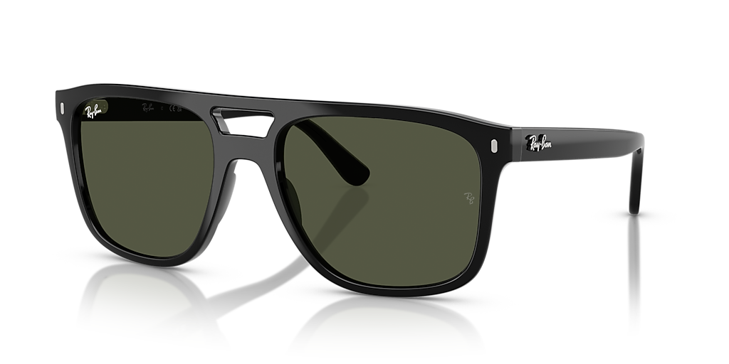 Ray-Ban Chromance 偏光 ガラスレンズ 55□22 ハバナ Ray-Ban RB2213 L (55 - 20) with Green lenses and Black frame