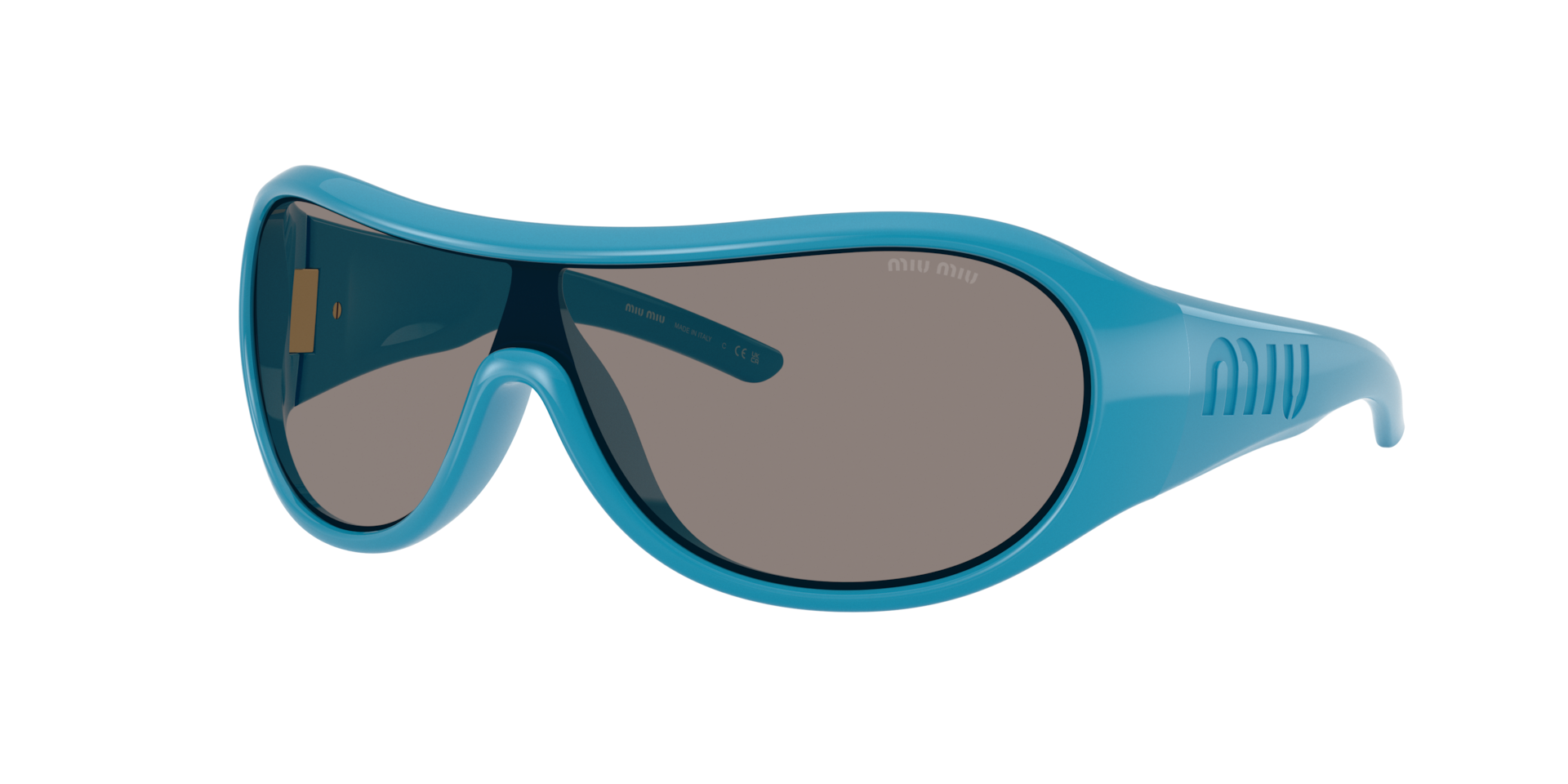 Miu Miu Femme Sunglass MU B14SU - Couleur du Monture: Bleu, Couleur de Lentille: Gris foncé