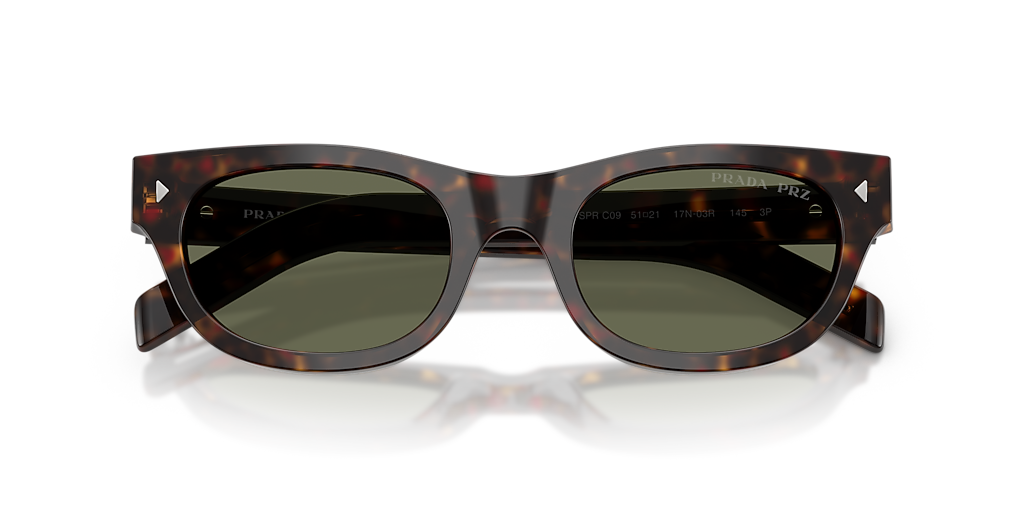 Prada PR C09S M (51 - 21) with Green lenses and Tortoise frame