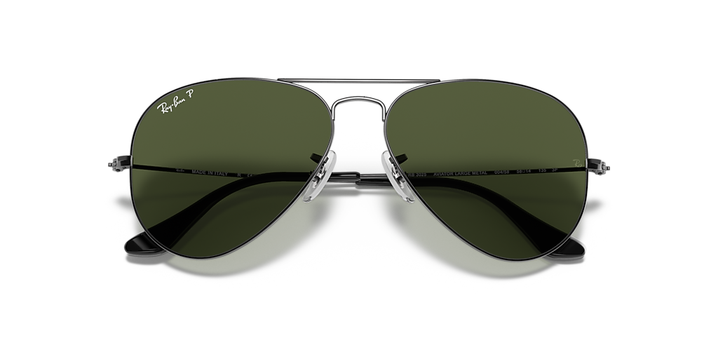 Ray-Ban Aviator Classic XL (58 - 14) with Green lenses and Grey