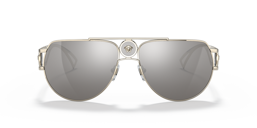 Versace VE2225 XL (60 - 15) com Lentes Prata e Armação Ouro