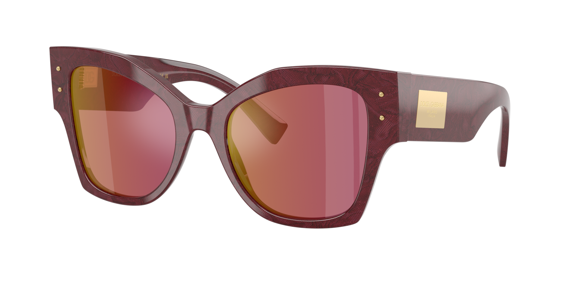 Dolce&Gabbana Woman Sunglass DG4478 -  Frame color: Bordeaux Lace, Lens color: Dark Violet Mirror Red