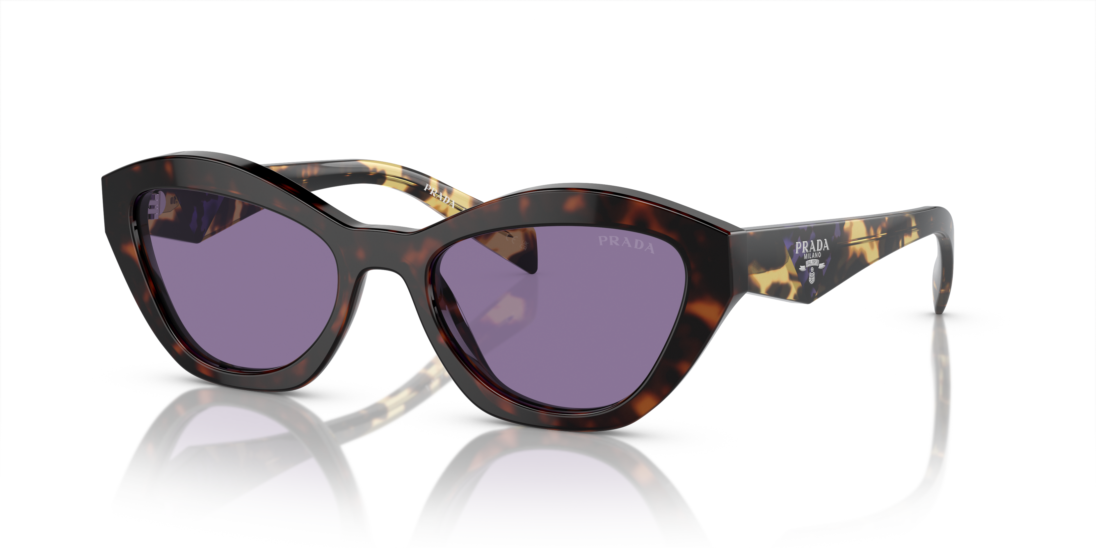 Prada PR A02S S (52 - 19) com Lentes Violeta e Armação Tartaruga