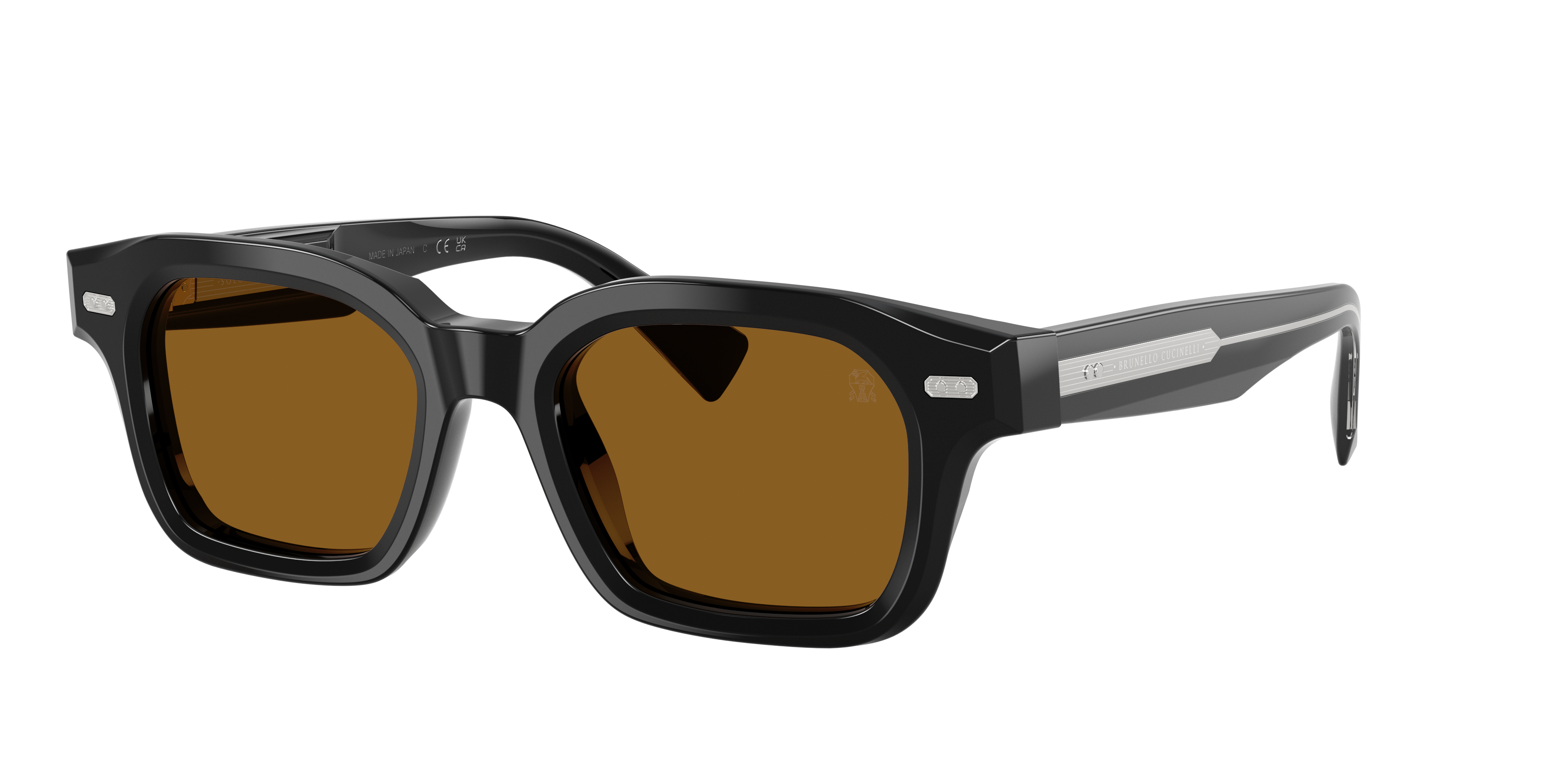 Brunello Cucinelli Man Sunglass BC4018S JARED -  Frame color: Nero, Lens color: Terracotta