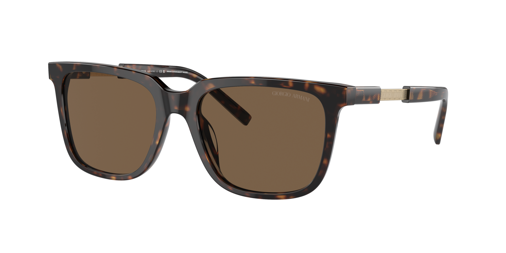 Giorgio Armani Homme Sunglass AR8202U - Couleur du Monture Havana Couleur de Lentille Marron fonc 174 €