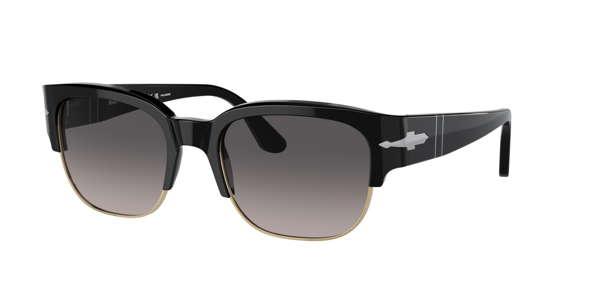 Persol Unisex Sunglass PO3319S - Tom -  Frame color: Black, Lens color: Grey Gradient Polarized
