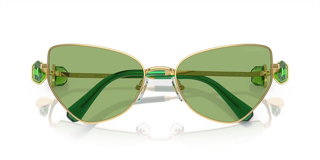 Swarovski SK7003 M (57 - 18) com Lentes Verde e Armação Ouro