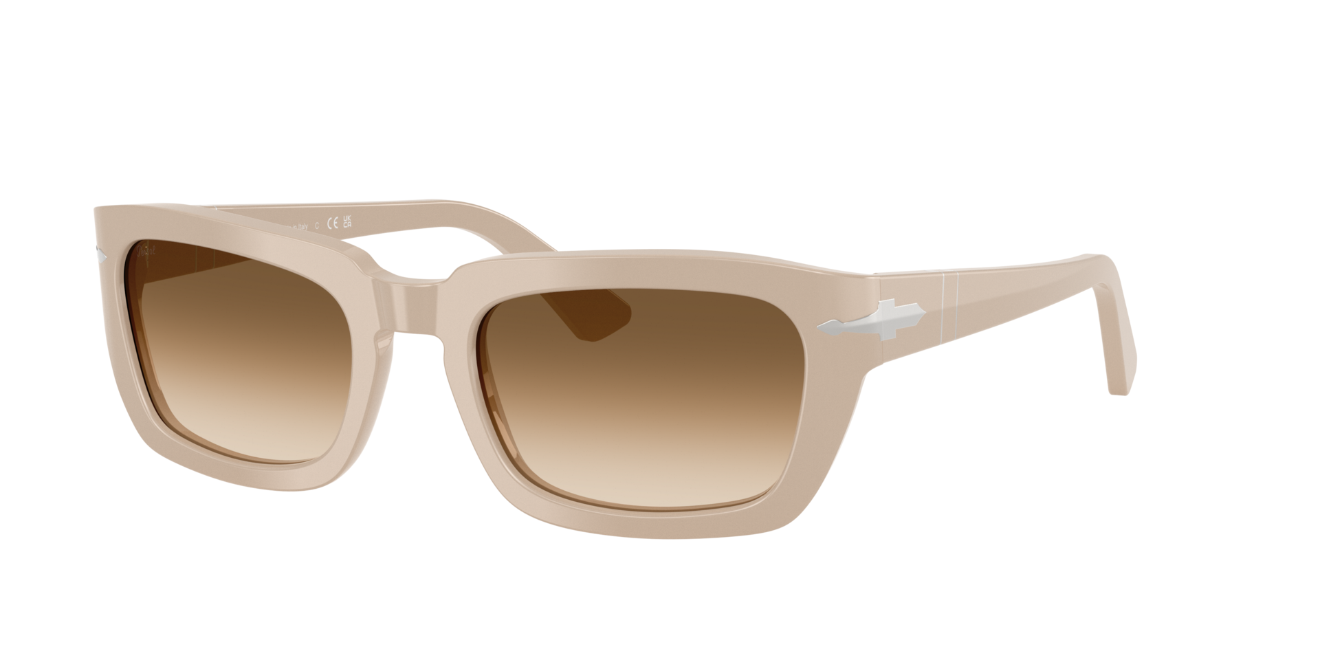 Persol Unisex Sunglass PO3367S - Rahmenfarbe: Solid Beige, Linsenfarbe: Hellbraun mit Farbverlauf