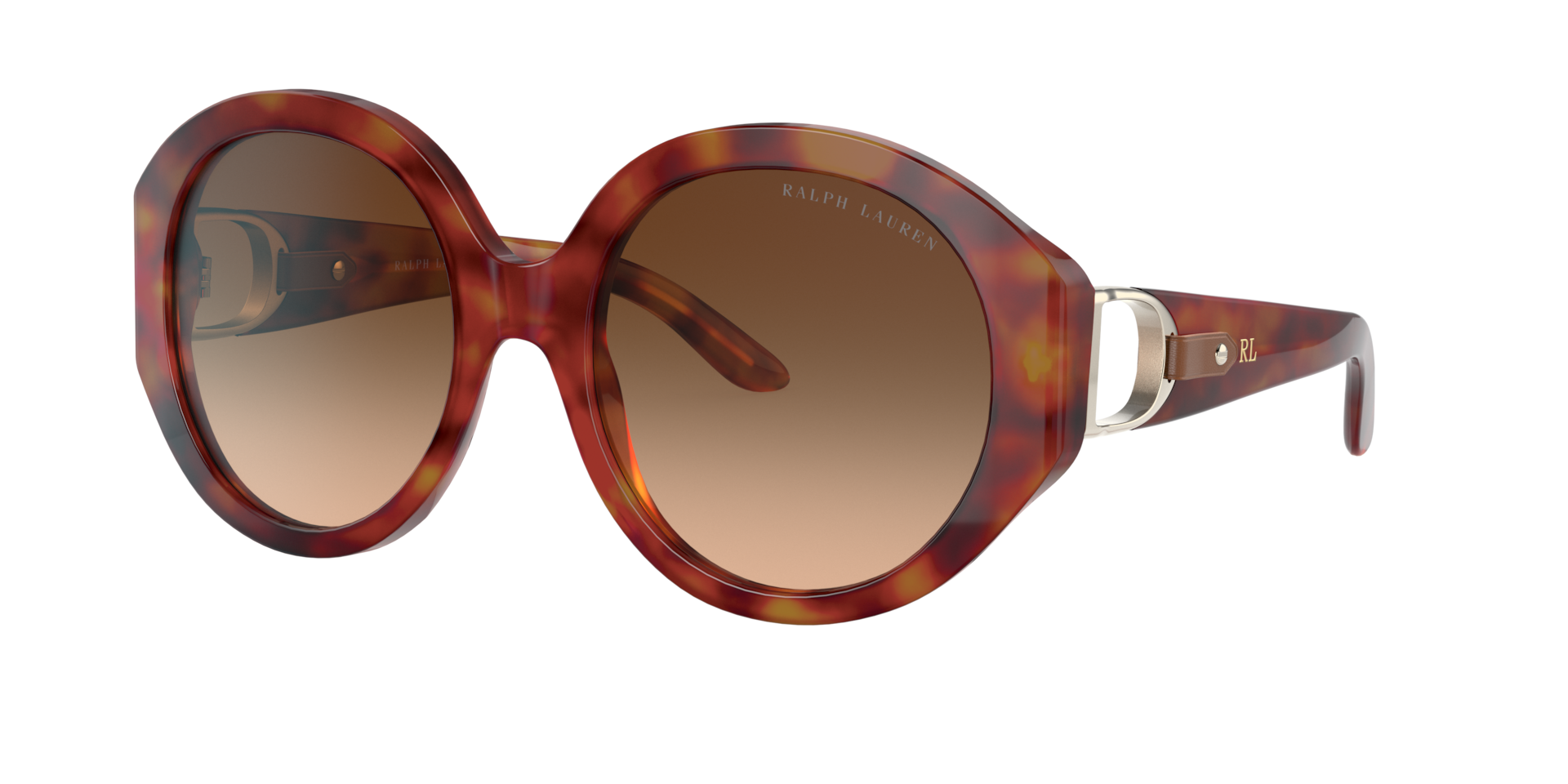 Ralph Lauren Femme Sunglass RL8188Q - Couleur du Monture: Havana Rouge brillant, Couleur de Lentille: Dégradé Marron