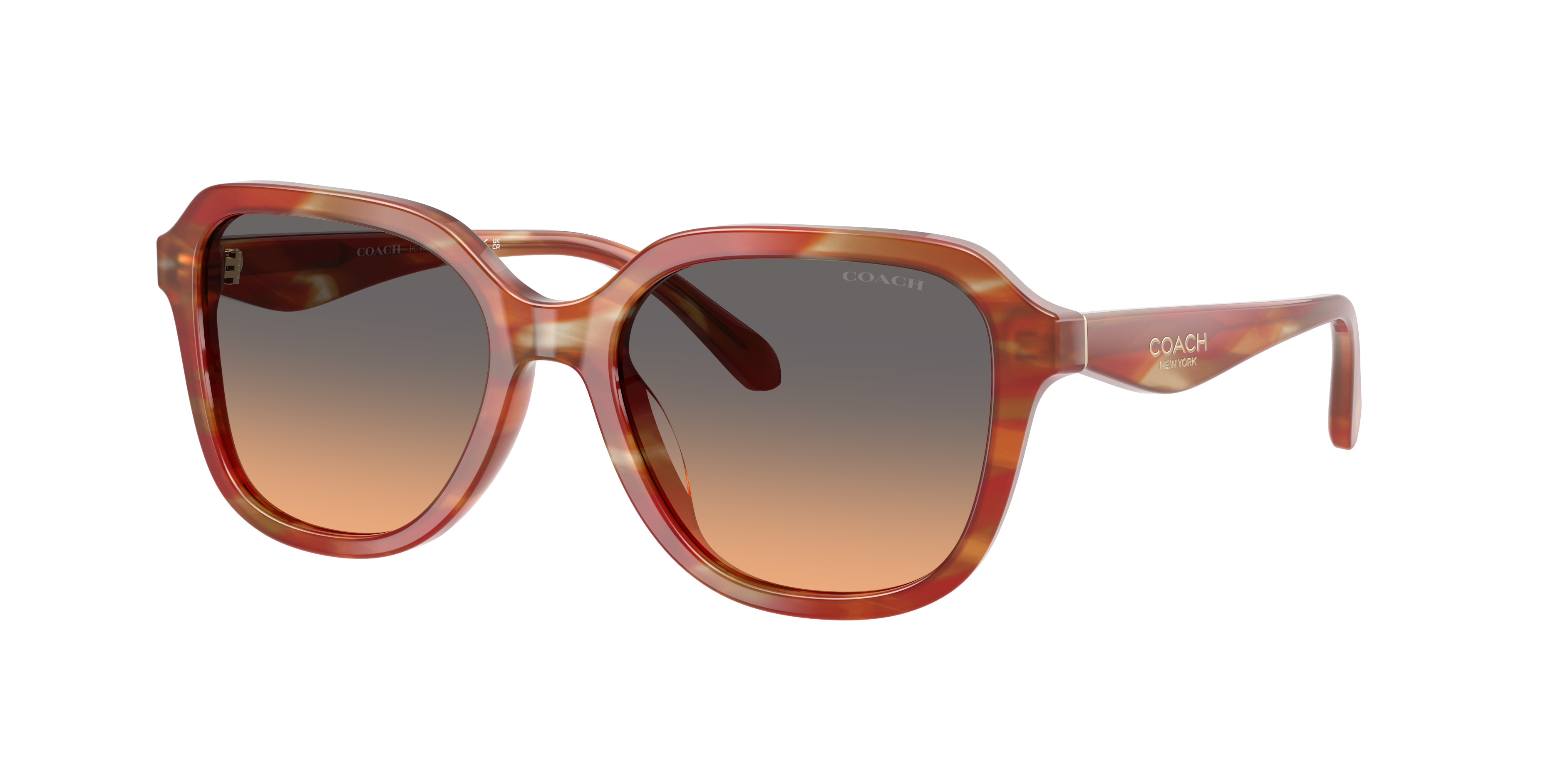 Coach Woman Sunglass CBY87 -  Frame color: Striated Chestnut, Lens color: Smokey Peach Gradient