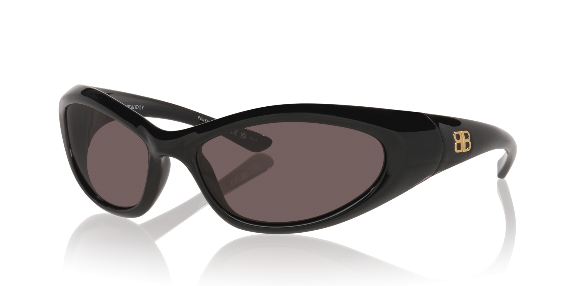 Balenciaga BB0384S XXL (70 - 19) with Grey lenses and Black frame