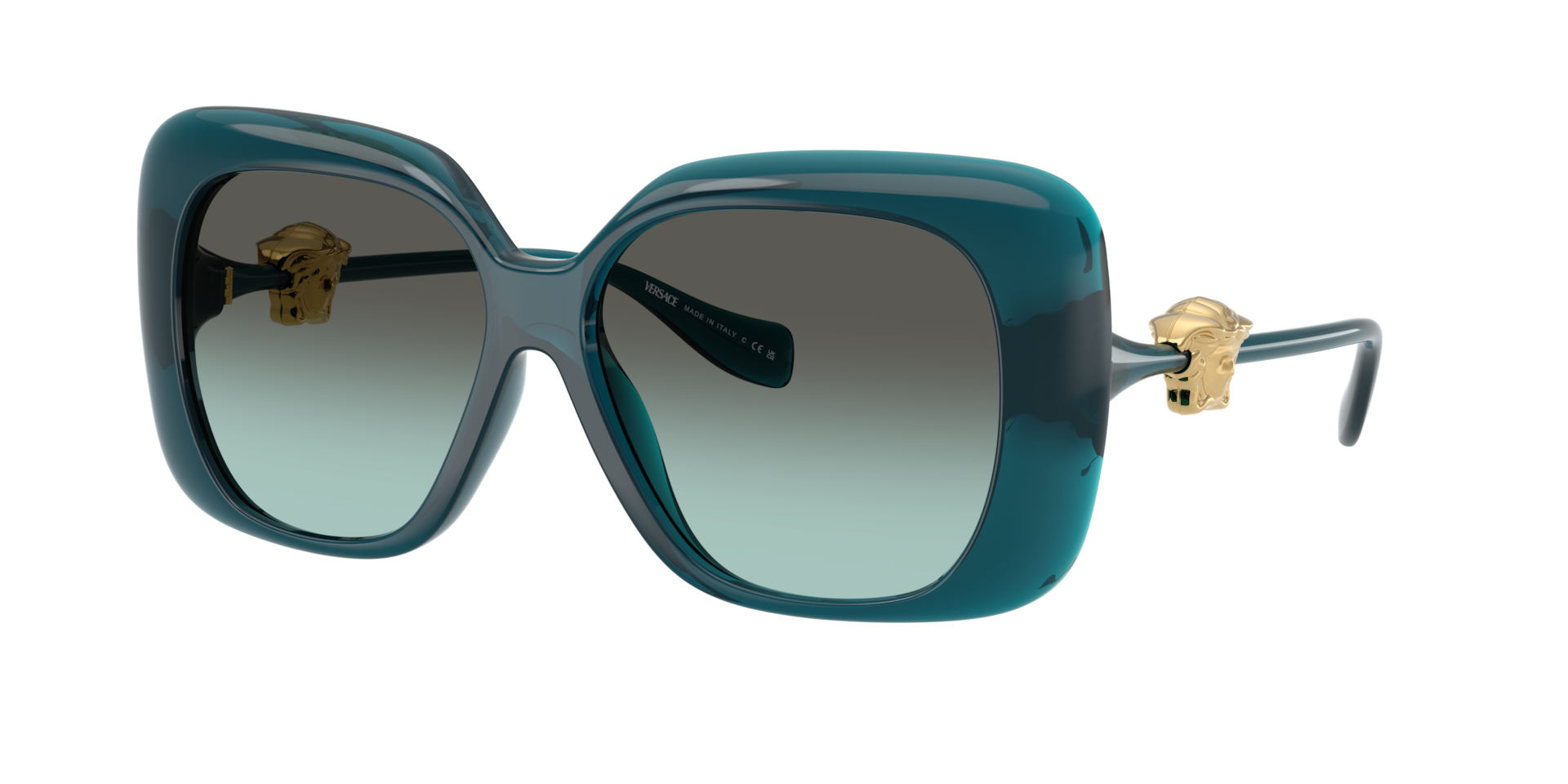 Versace Woman Sunglass VE4499U -  Frame color: Transparent Blue, Lens color: Green Gradient Green