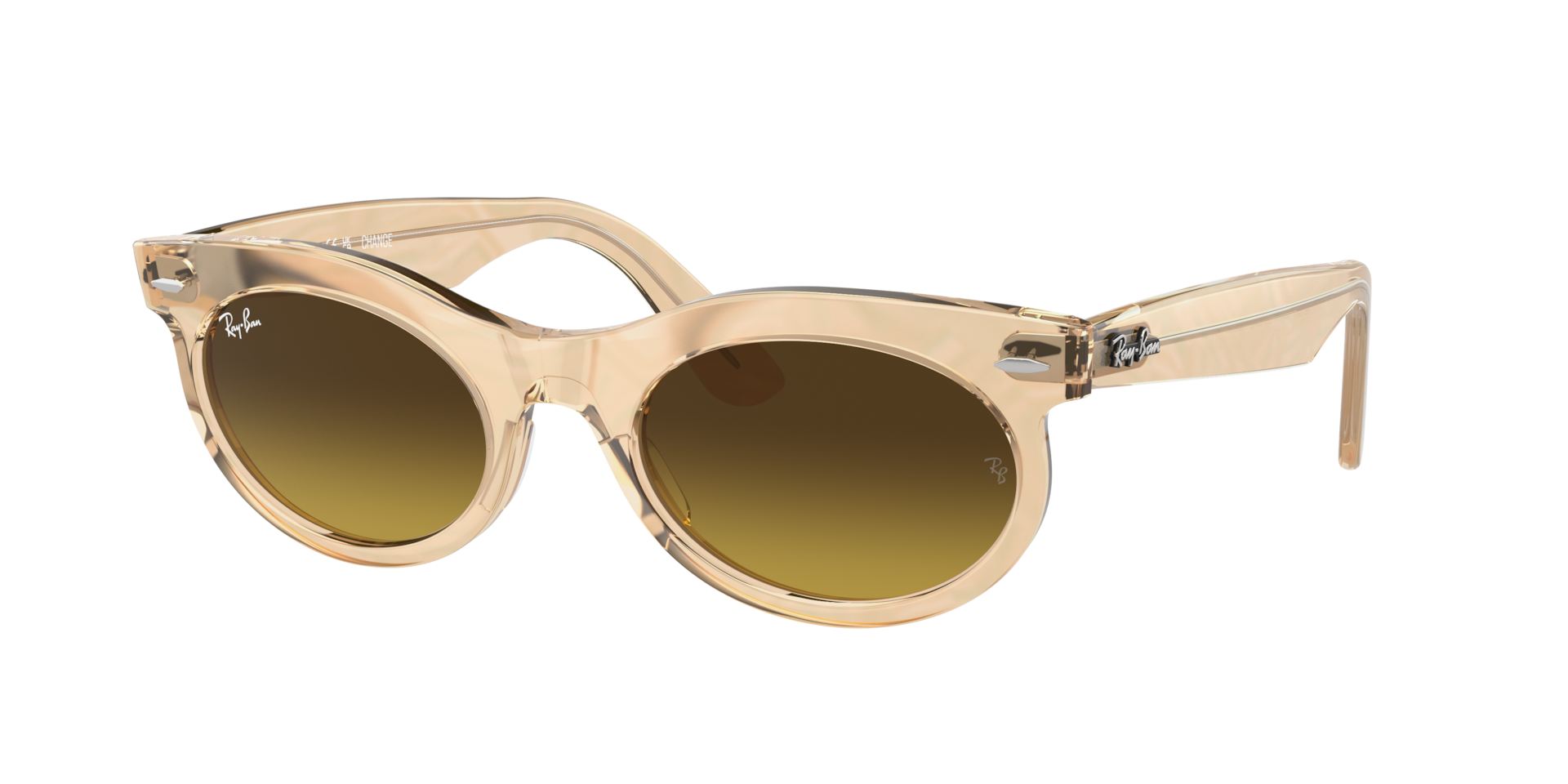 Ray-Ban Unisex Sunglass Wayfarer Oval Change -  Frame color: Photo Waves Brown, Lens color: Brown