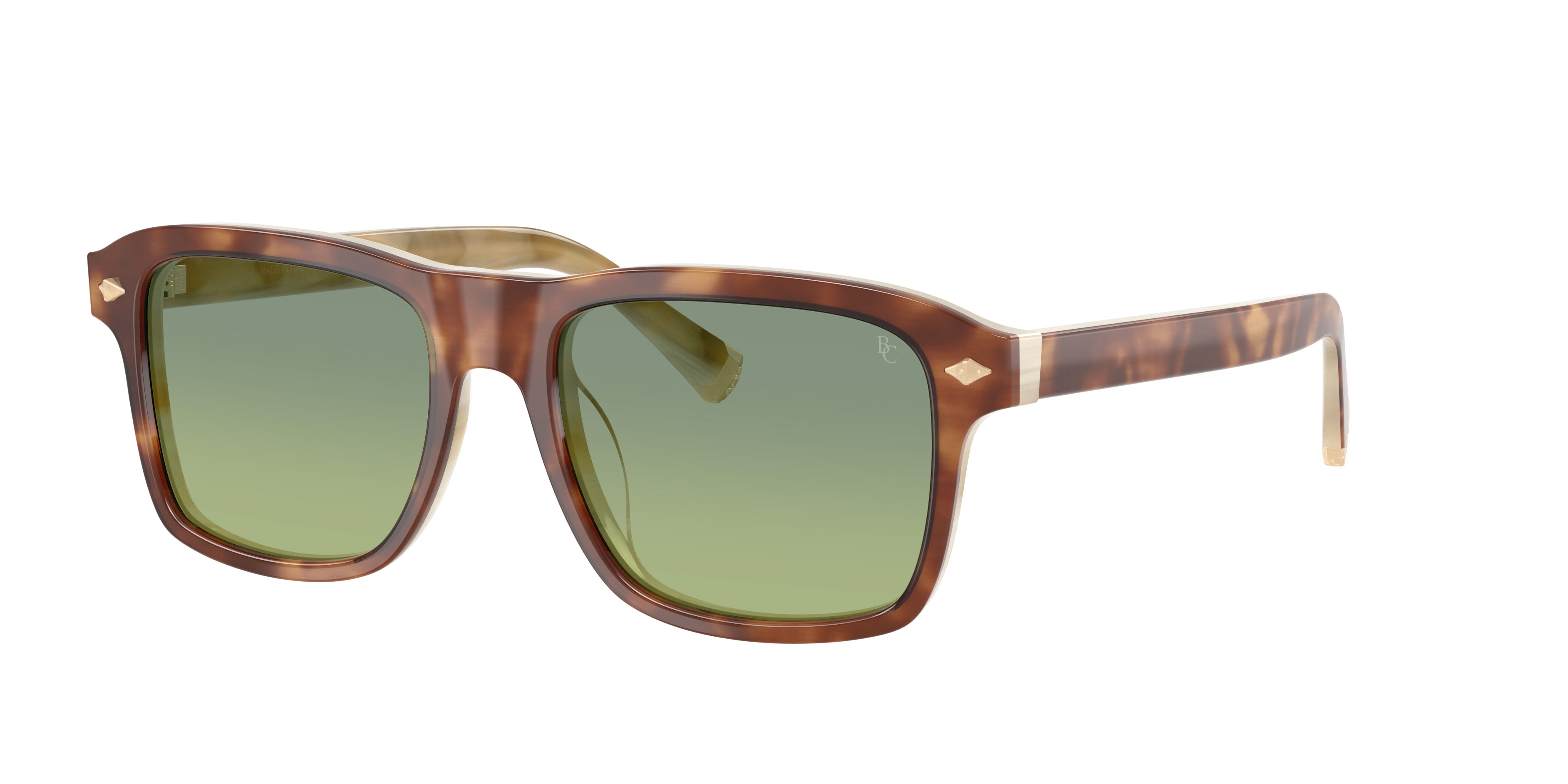 Brunello Cucinelli Man Sunglass BC4014S -  Frame color: Havana/Panama, Lens color: Vintage Green