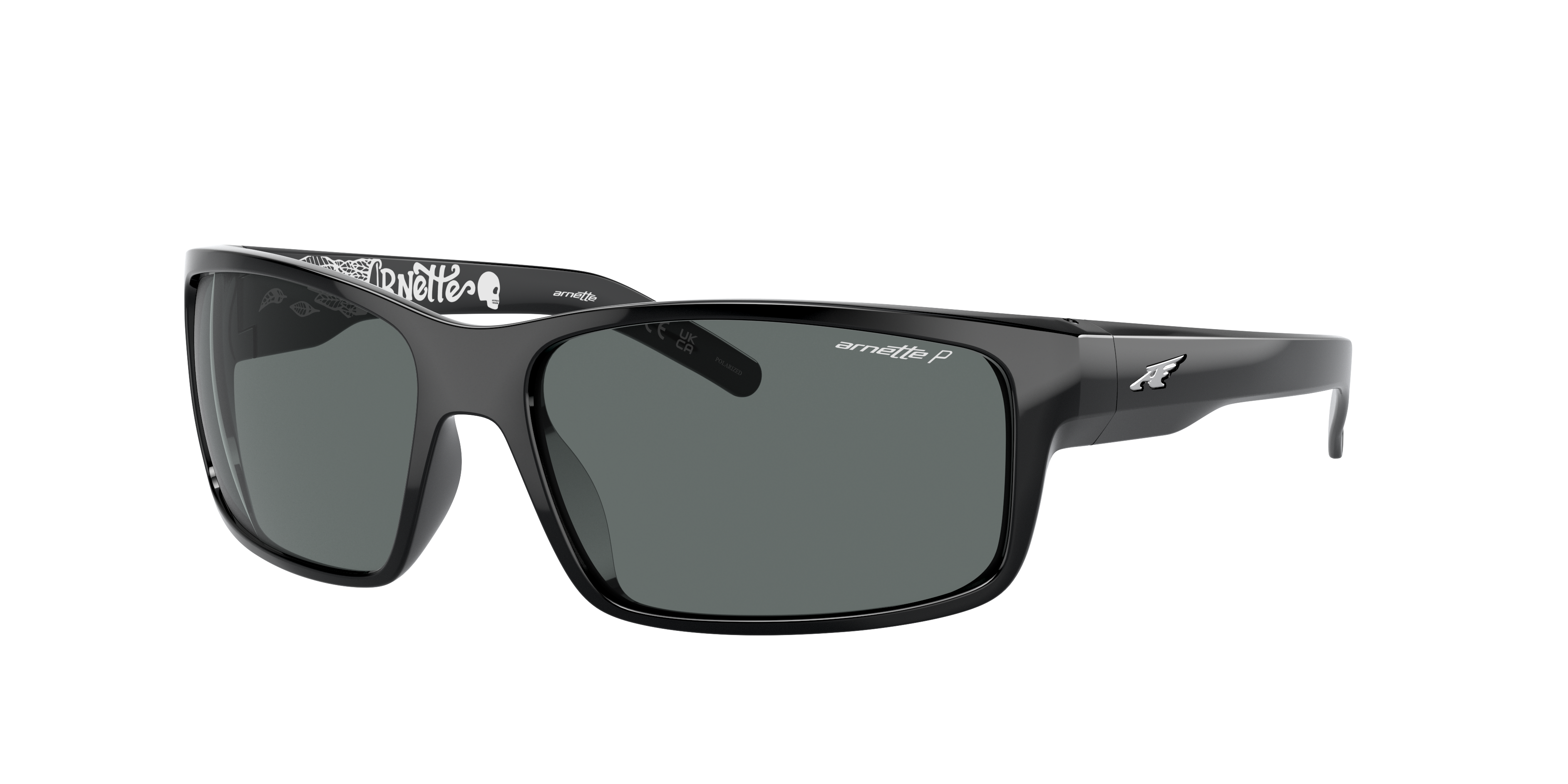 Arnette Unisex Sunglass Fastball -  Frame color: Shiny Black, Lens color: Polarized Dark Grey