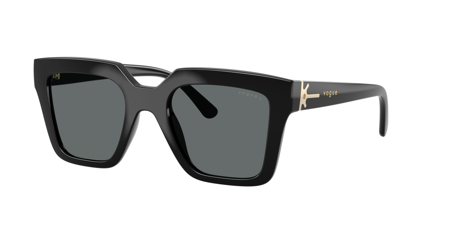 Vogue Eyewear Grey Woman Vo5690s W44/81 Sunglasses Nylon Black Squared Polarized - Image 2