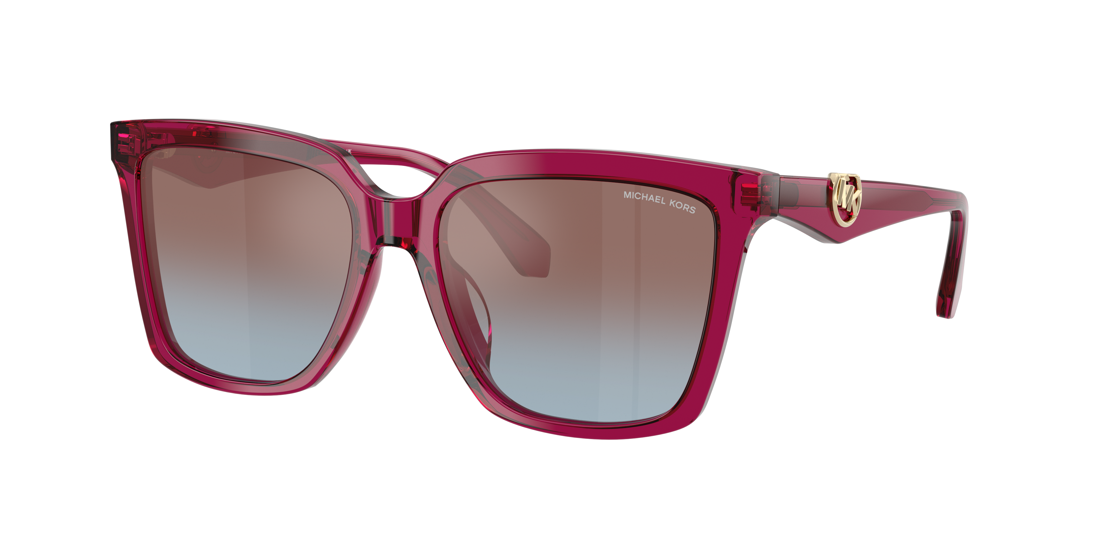 Michael Kors Woman Sunglass Menaggio -  Frame color: Transparent Plum, Lens color: Purple Blue Gradient