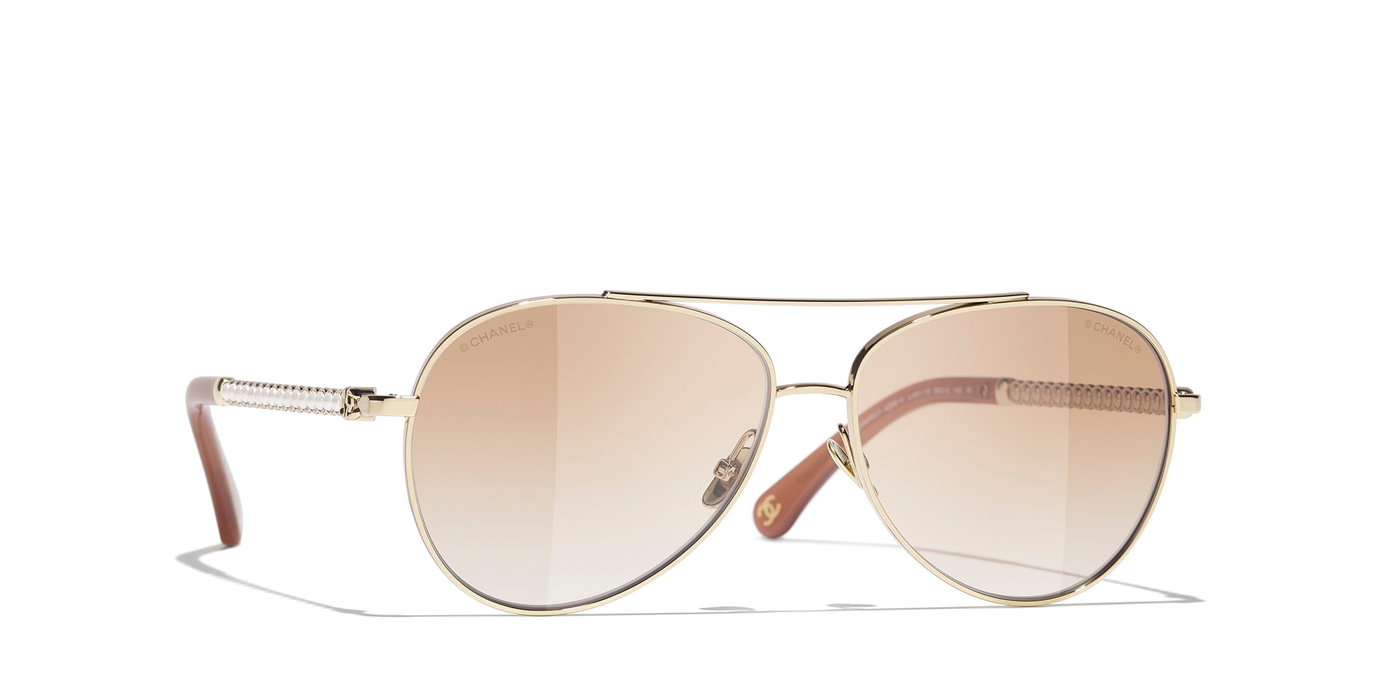Chanel Woman Sunglass Pilot Sunglasses CH4298H CH4298H -  Frame color: White, Lens color: Beige