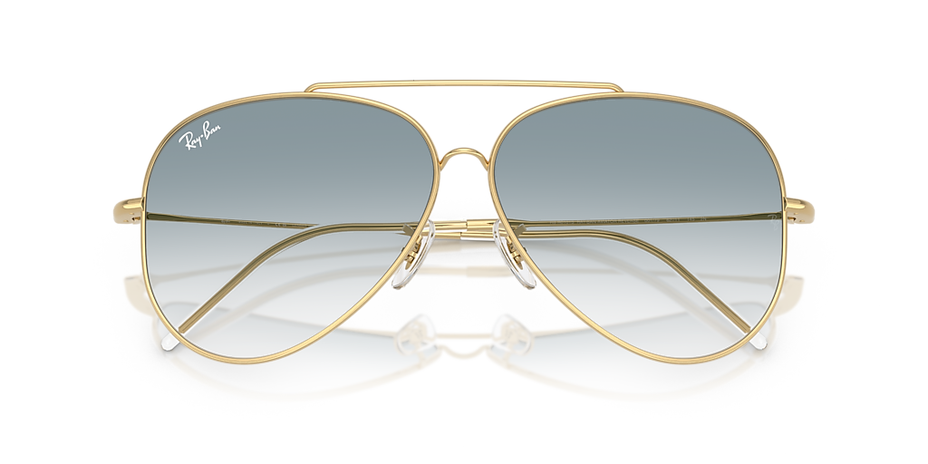 ハンドメイド・手芸 RayBan Aviator Ray-Ban Aviator Reverse L (59 - 11) with Blue lenses and Gold