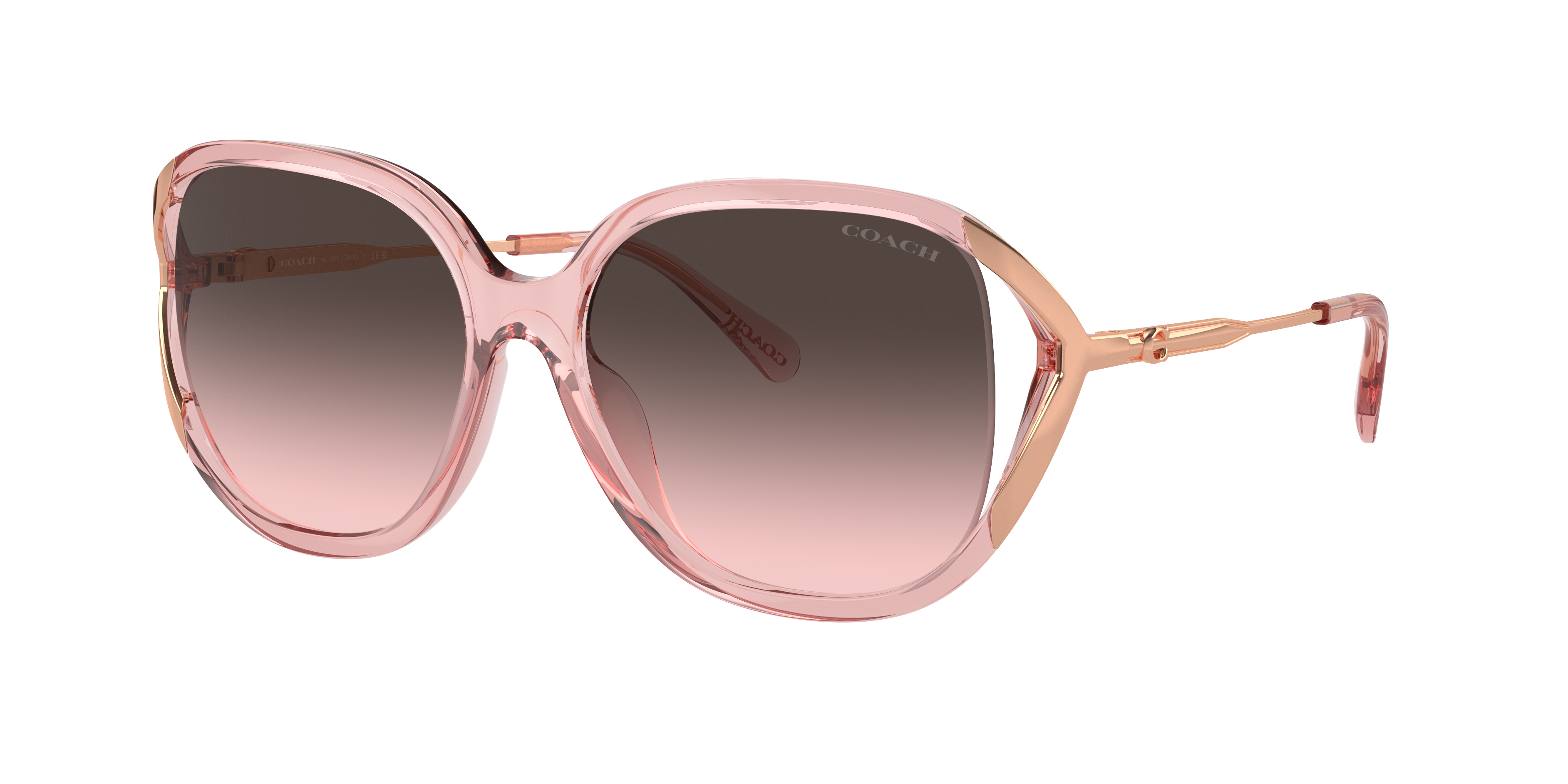 Coach Woman Sunglass CR620 -  Frame color: Transparent Pink, Lens color: Grey Pink Gradient
