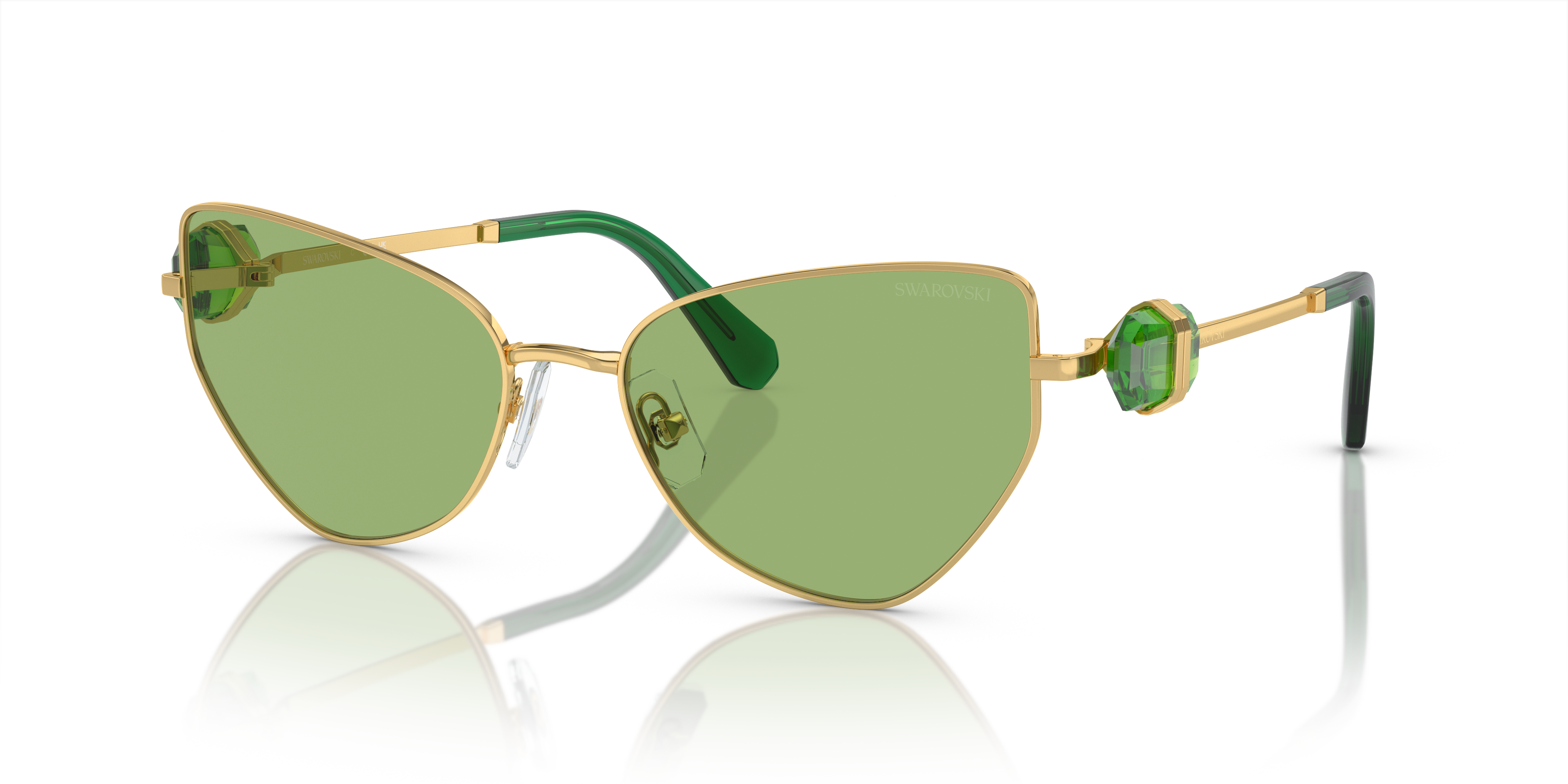 Swarovski SK7003 M (57 - 18) com Lentes Verde e Armação Ouro
