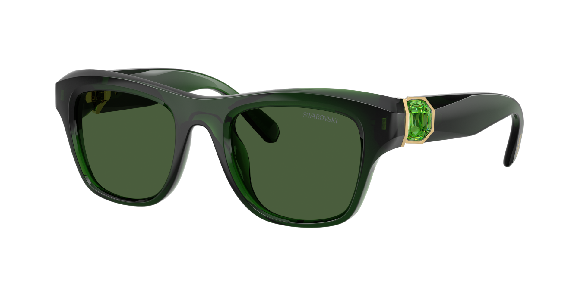 Swarovski Woman Sunglass SK6056U Frame color Milky Dark Green Lens color Dark Green