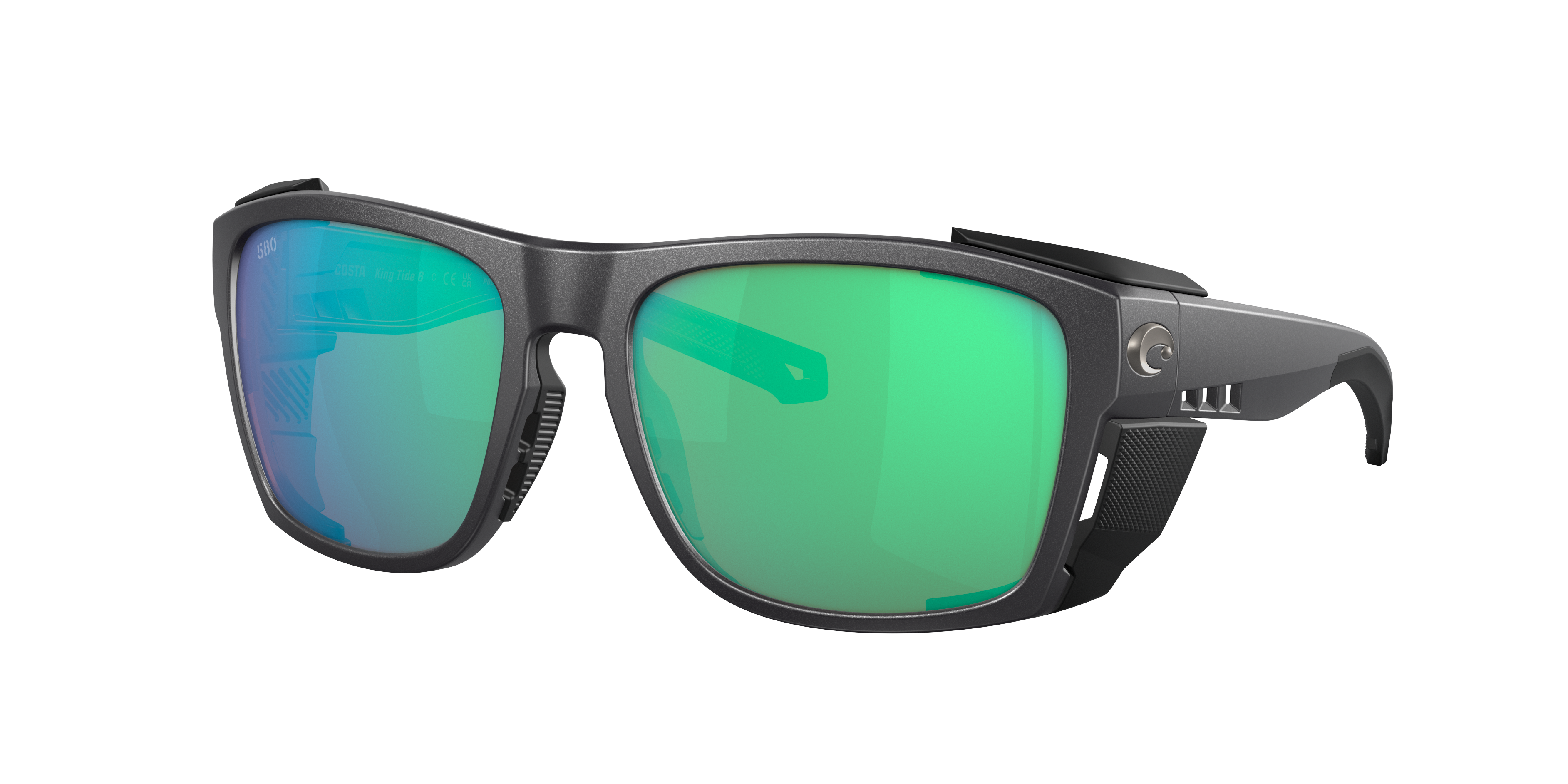 Costa Man Sunglass King Tide 6 -  Frame color: Black Pearl, Lens color: Green Mirror