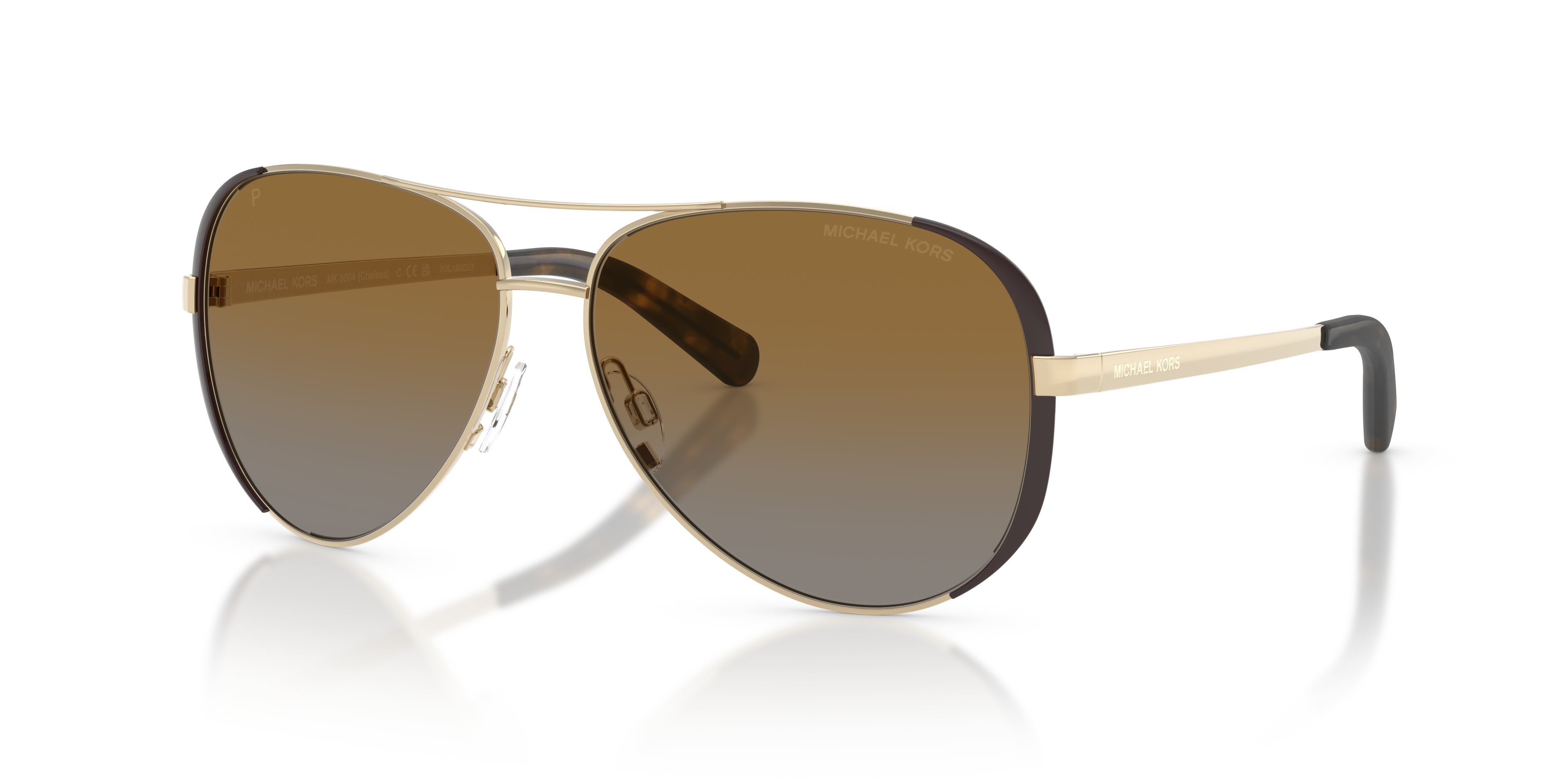 Michael Kors Chelsea L (59 - 13) with Brown lenses and Gold frame