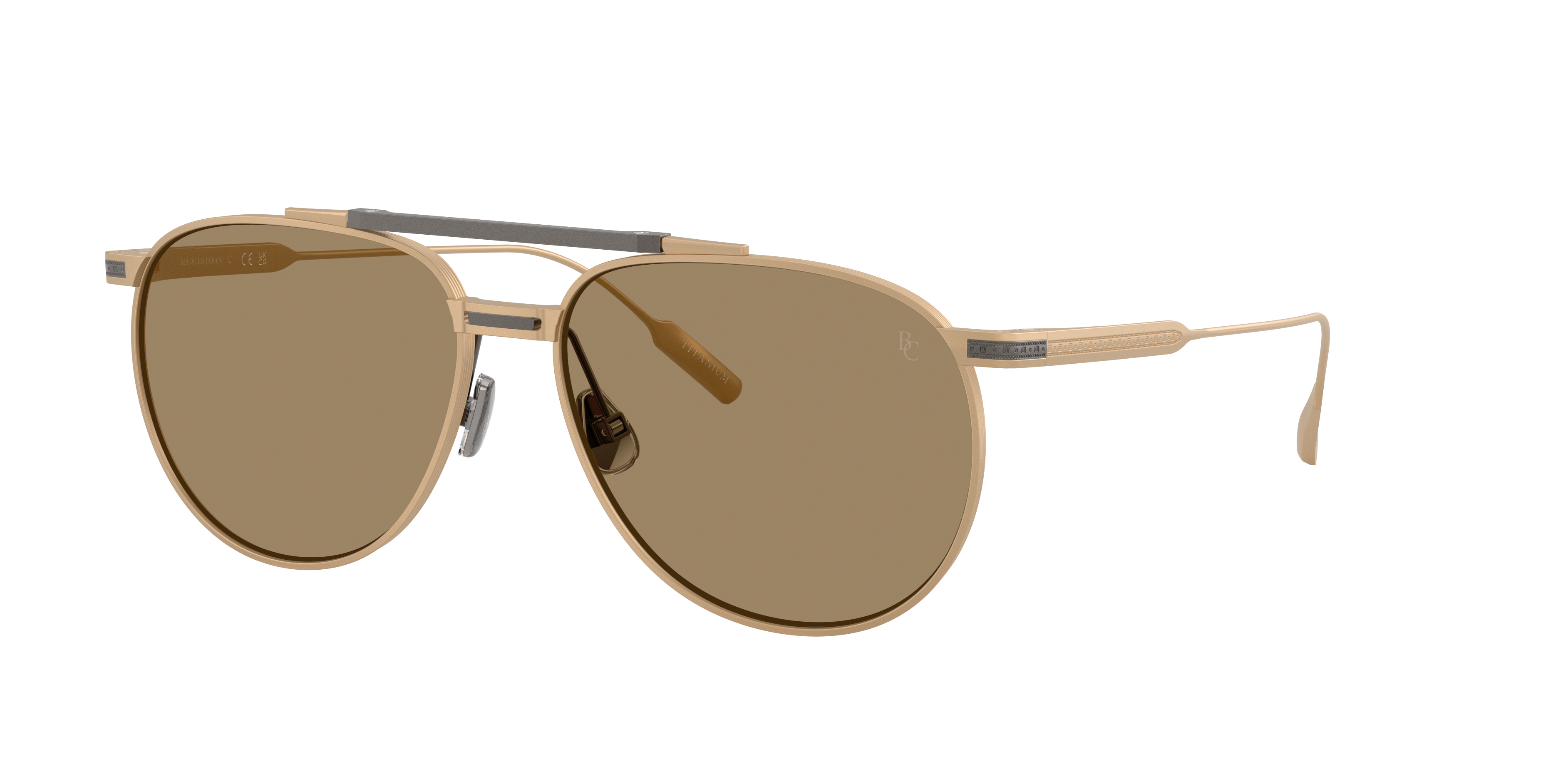 Brunello Cucinelli Man Sunglass BC2011ST -  Frame color: Gold Demi Shiny, Lens color: Nocciola